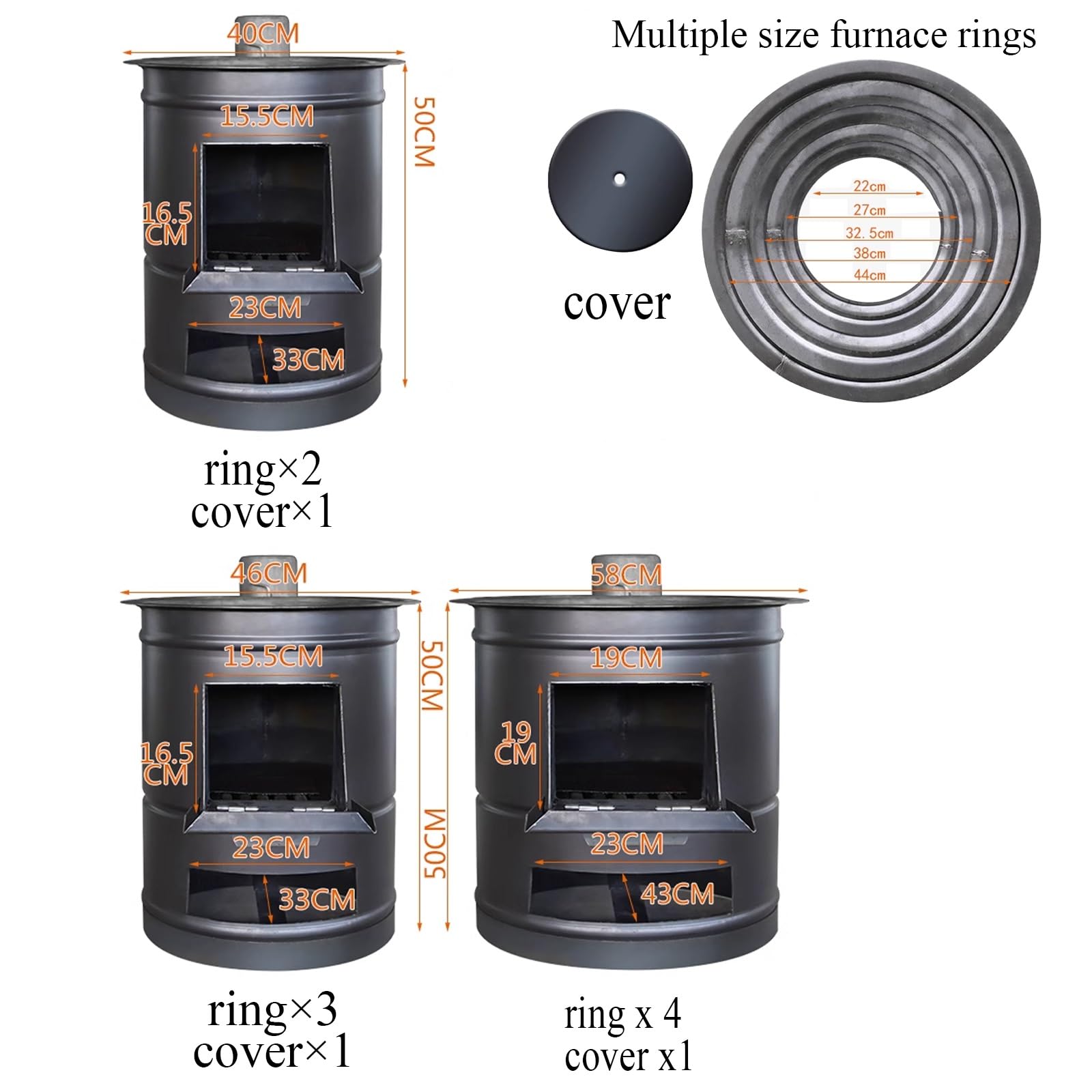 Estufa Leña Interior Rinconera, Estufa Leña Interior Pequeña, Chimenea Exterior para Terraza Estufa de Leña en Acero para la Calefacción de Los Ambientes(58cm)