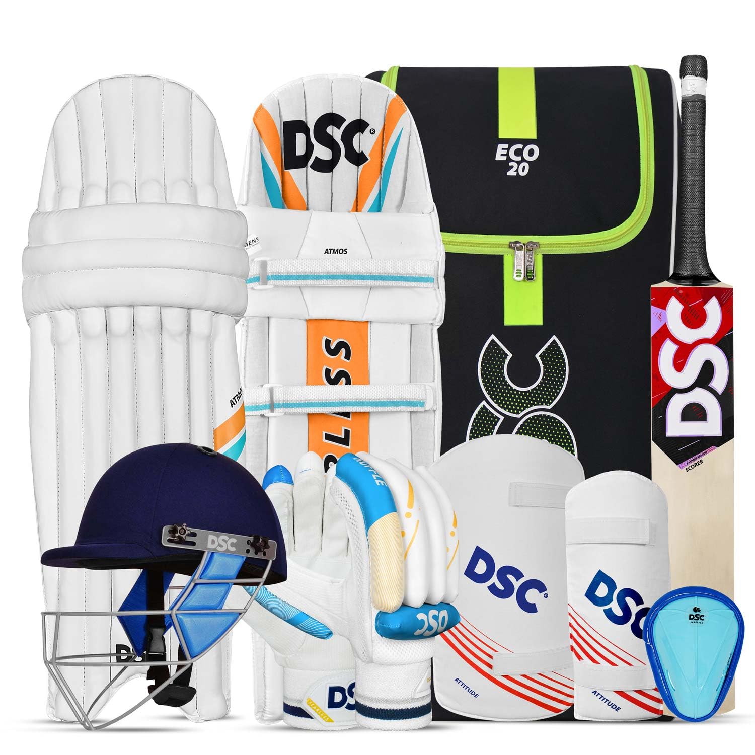 DSC Scorer Kashmir Willow Complete Cricket Kit with Helmet for Mens