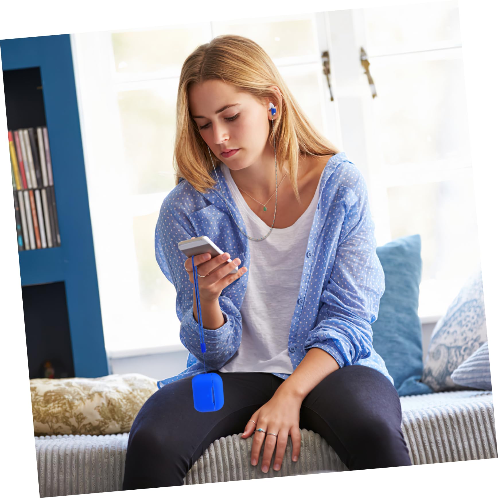 BESTonZON 5 Piezas Auriculares inalámbricos+ Cordón magnético para Auriculares Estuches para Auriculares con cordón Cadena de cordón de Auriculares Moda Caja de Auriculares Colocar Acollador