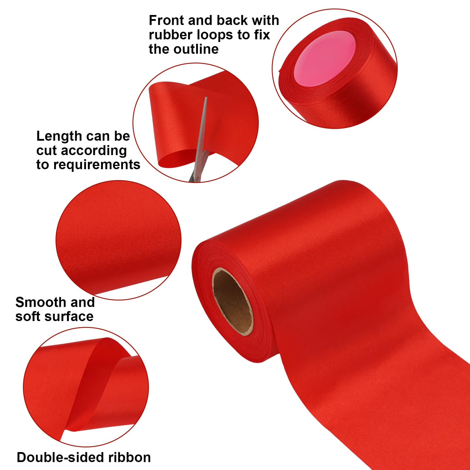 Ruban Satin Rouge Large 10cm X 22m - Emballage Cadeau, Noël, Mariage, Décoration
