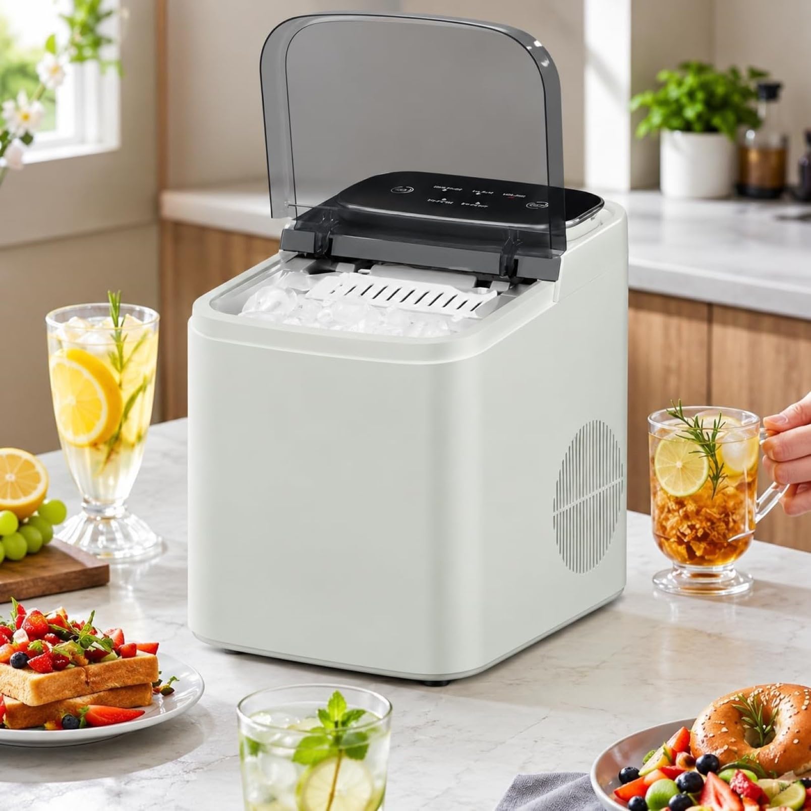Macchina per Il Ghiaccio, Produttore Portatile di Cubetti di Ghiaccio | Serbatoio D'acqua da 1,2 L, Produce 9 Cubetti In 6-8 Minuti, per Casa, Cucina, Ufficio, Bar(green)
