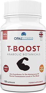 Testosterone And Libido Booster For Men By Opal Fitness - Anabolic Male Enhancing Vegan Capsules With Maca Root, Ginkgo Biloba, Korean Ginseng - Reduce Stress & Cortisol - Produced In The UK - 120 Capsules