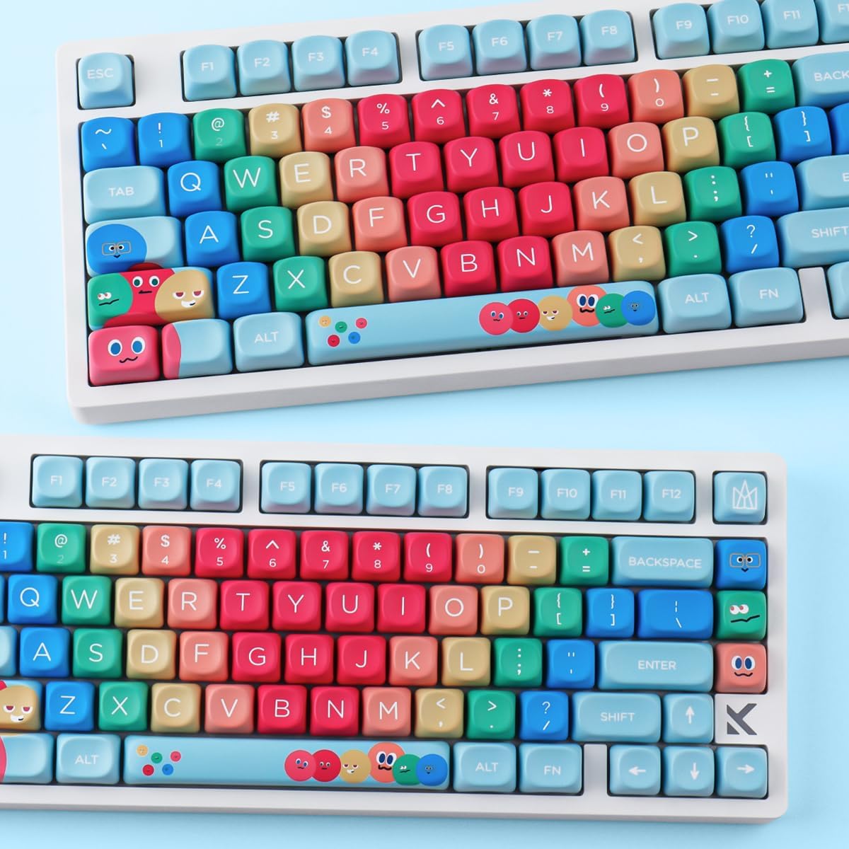 PBT Keycaps MOA Profile MayDay Cute Keycaps 130 Keys Dye-Sublimation Kawaii Keycap Set for Cherry MX Magnetic Switches Mechanical Keyboard