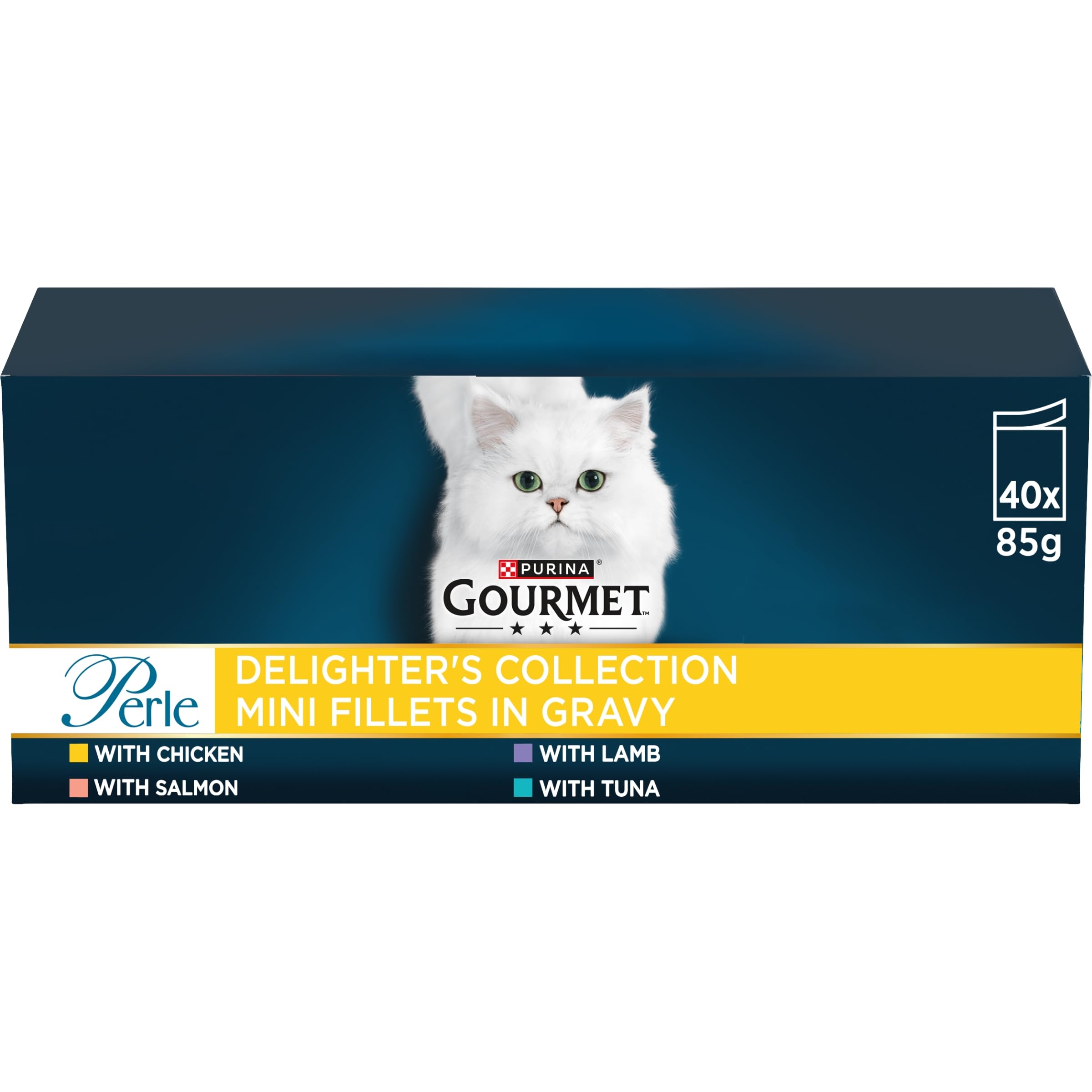 GourmetPerle Delighters Collection in Gravy Wet Cat Food 40x85g