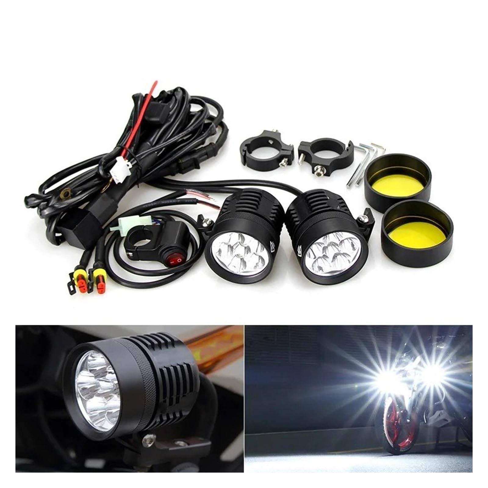 Motocicleta Delantera Faro Plug & Play 60w Faros Motocicleta Lámpara Antiniebla Auxiliar LED Accesorios Foco Motocicleta Para Kawasaki Faro Delantero