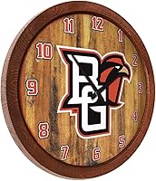 Vista 245 de The Fan-Brand NCAA Oklahoma Sooners: Faux Barrel Top Wall Clock Sports Team Bar Sign Décor - Home Man Cave, Party Decoration - Made On Demand