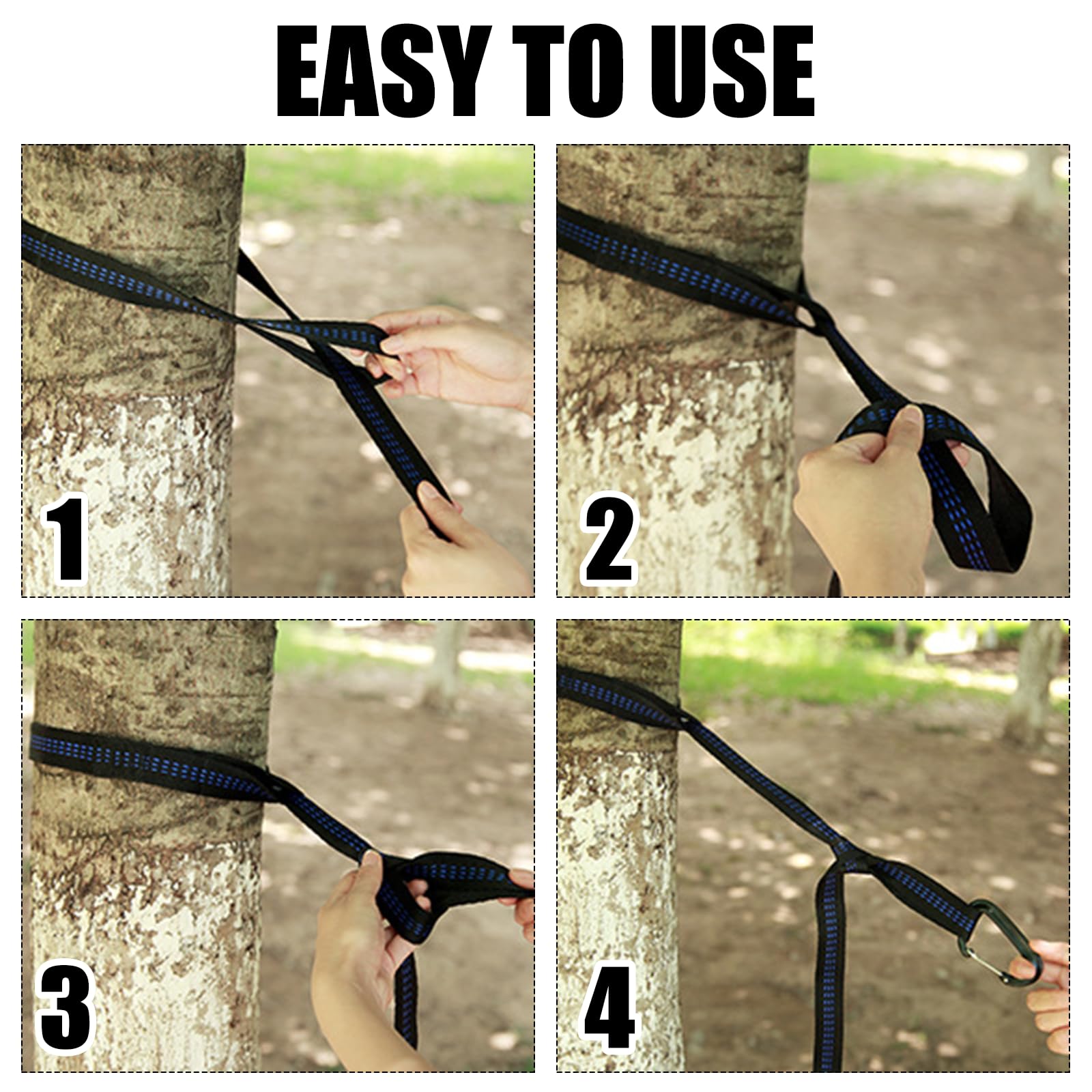 2 Pièces Sangles De Hamac Avec Mousquetons Et Anneaux En D Fixation Pour Attache Hamac Sangles Lourde Suspension Pour Camping Patio 97361198