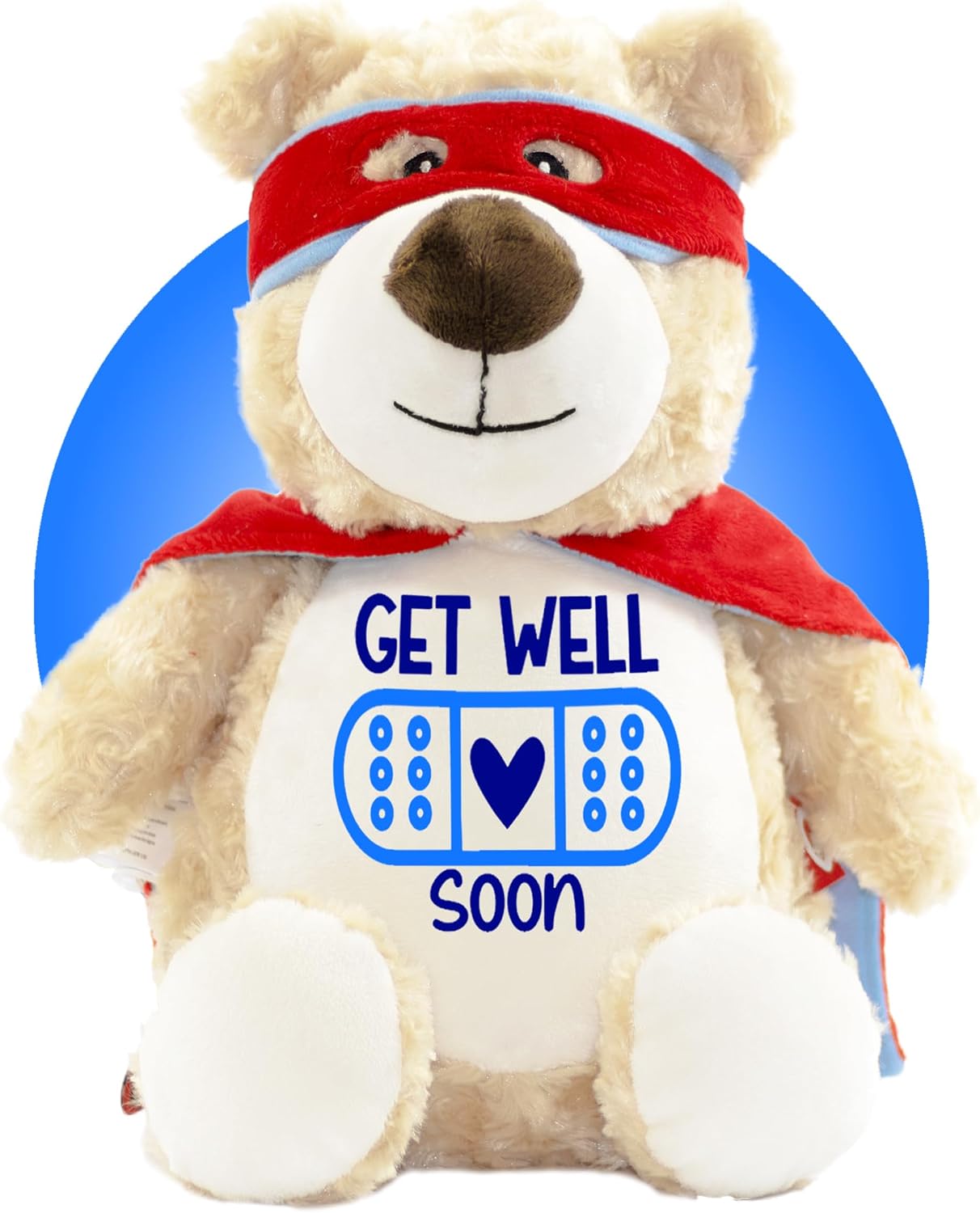 Get Well Soon Teddy Bears - Personalized 17" Post Surgery Stuffed Animal - Gifts for Kids After Surgery - Removable Cover for Easy Washing - Get Well Soon Gifts (Superhero Bear)