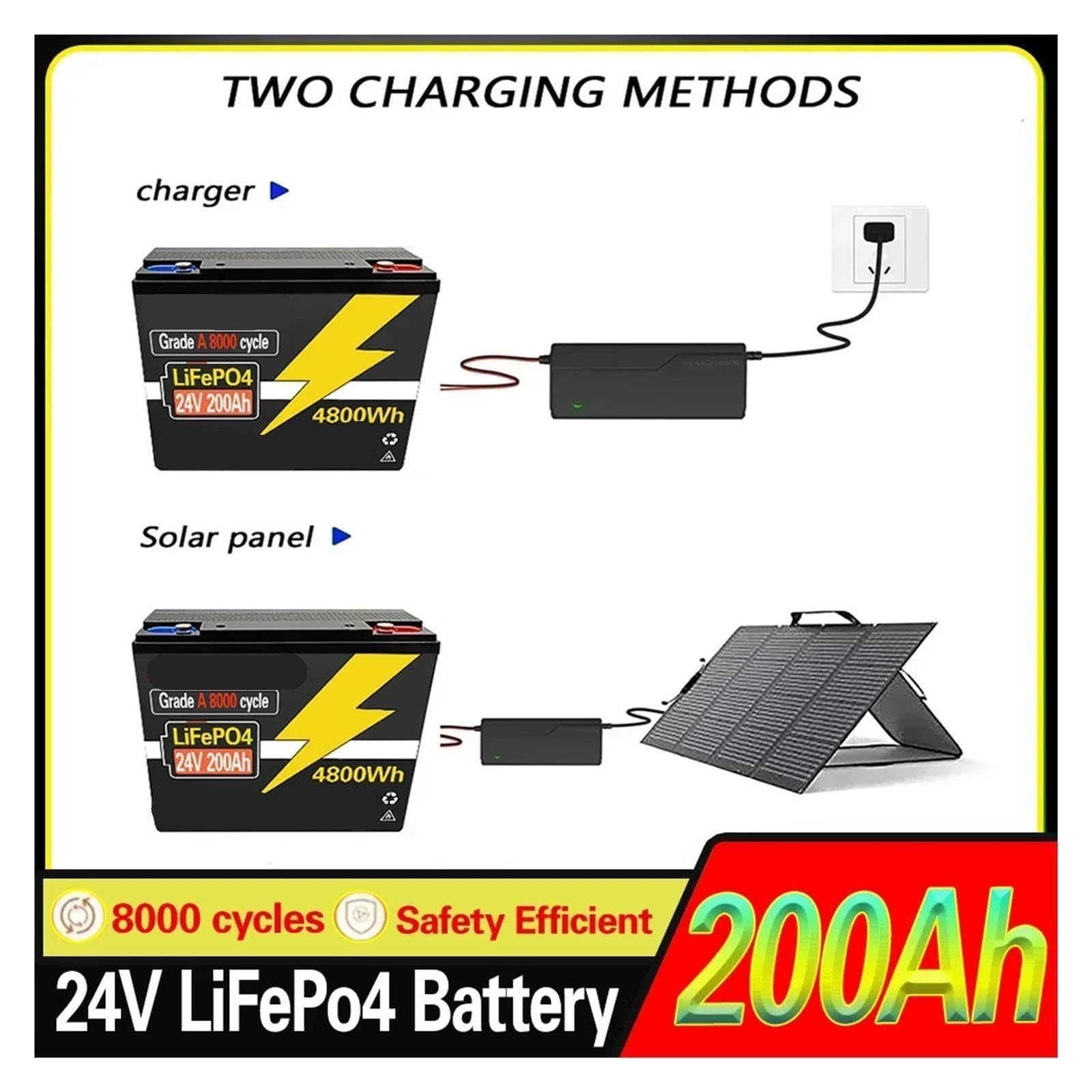 Batería BMS de fosfato de Hierro y Litio de 12V y 200Ah