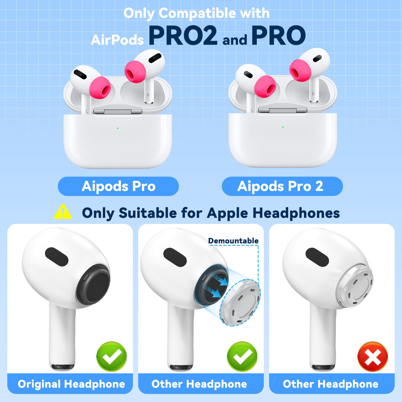 Amazon | Inesore【4組】イヤーピース AirPods Pro 2/1 対応 (XS/S/M/L