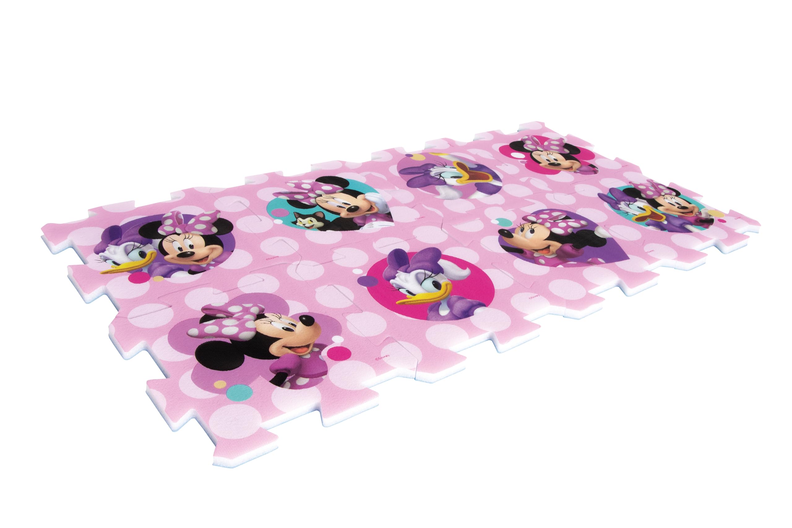 ARDITEX - Juego de Alfombra en Forma de Puzzle Fabricado de Foam de Disney Minnie y Daisy - 111x57cm - Color Rosa
