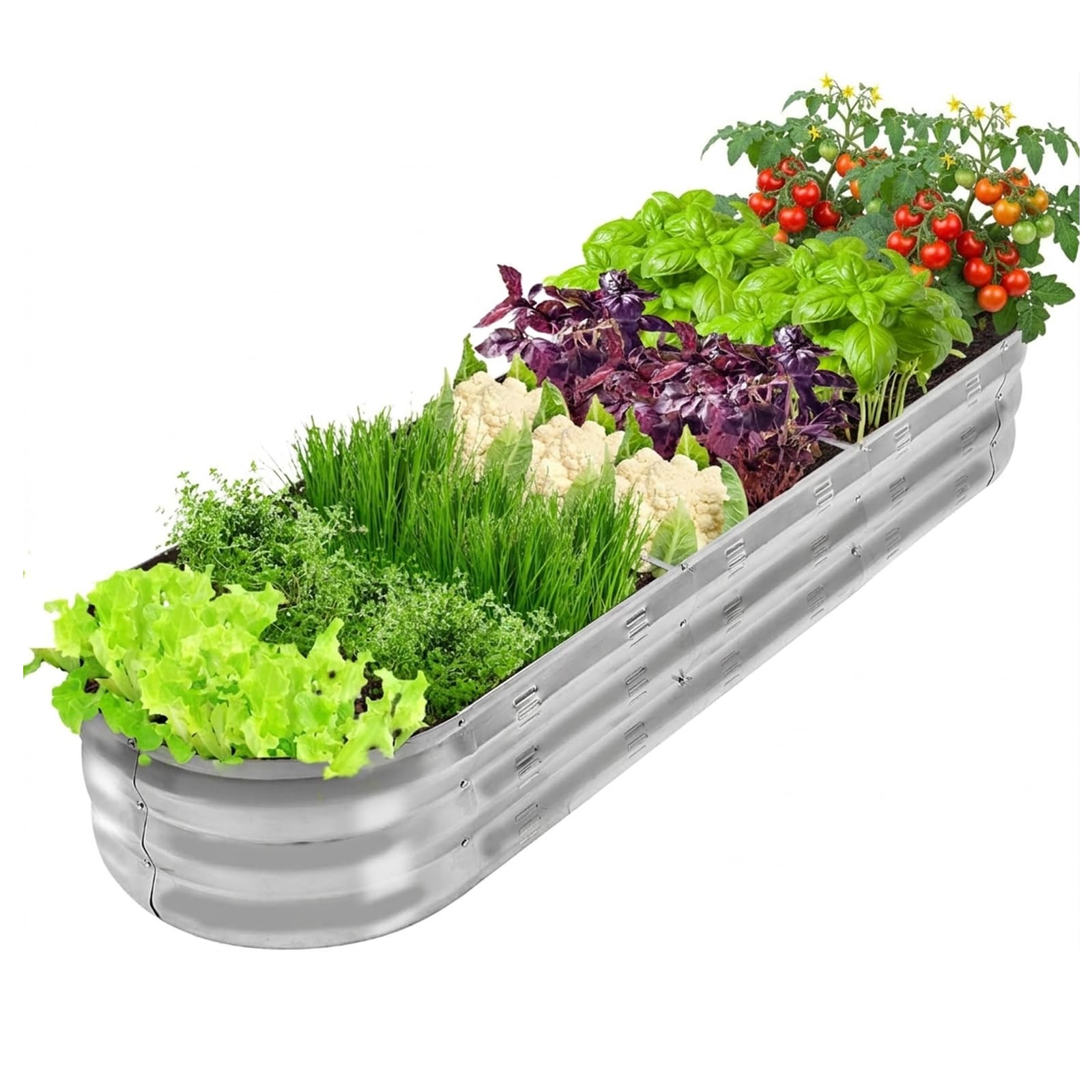 GADI 67-Inch Galvanized Raised Garden Bed, Metal Planter Box for Vegetables and Flowers, Large Outdoor Gardening Kit, Easy DIY Assembly, Weather-Resistant & Rust-Proof