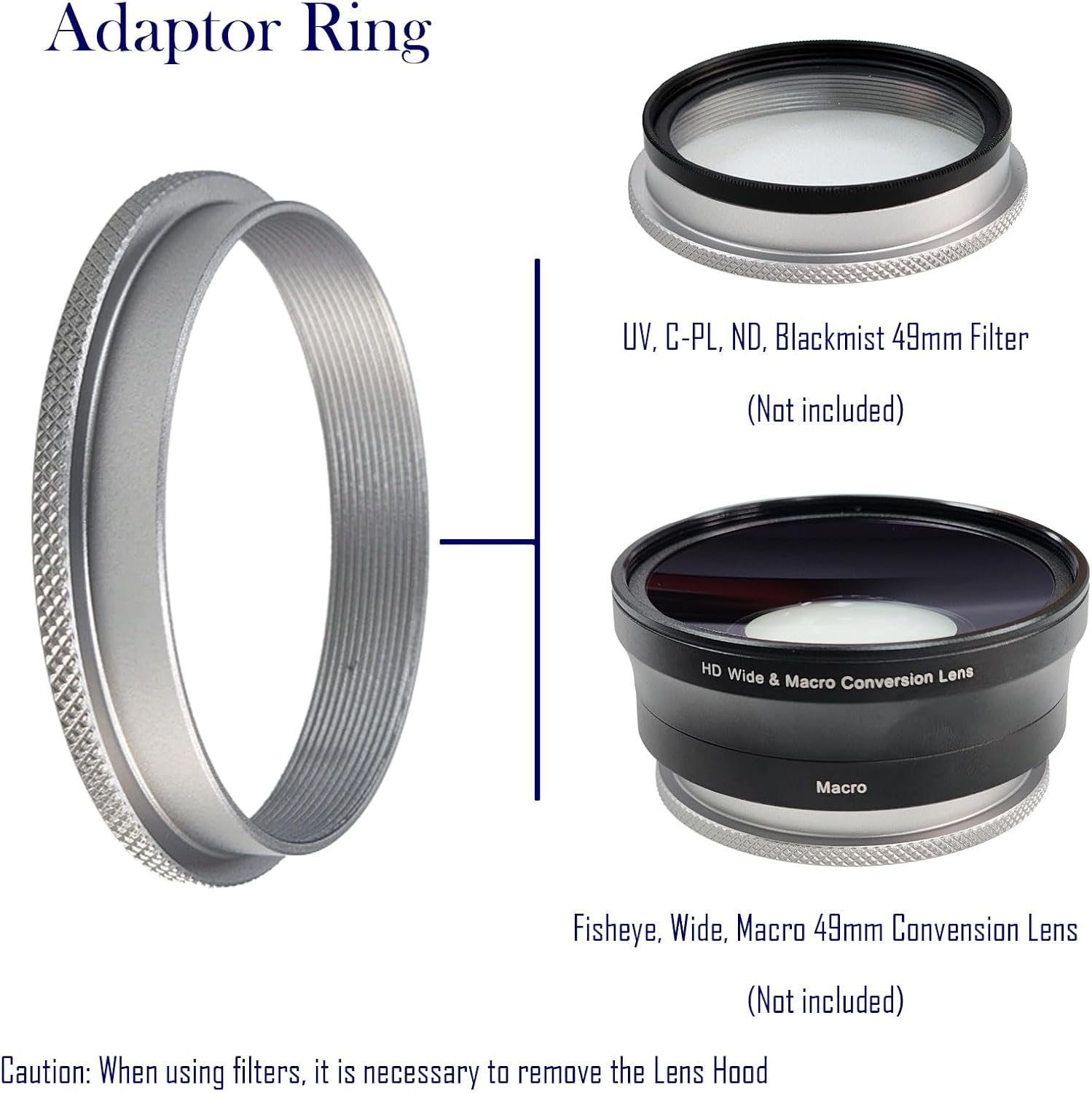 FotoZ Lens Hood with 49mm Adapter Ring for Fujifilm X100VI X100V Camera | Classic Square Design improve quality prevent Glare, Enhance the usability extensibility of the X100V X100VI
