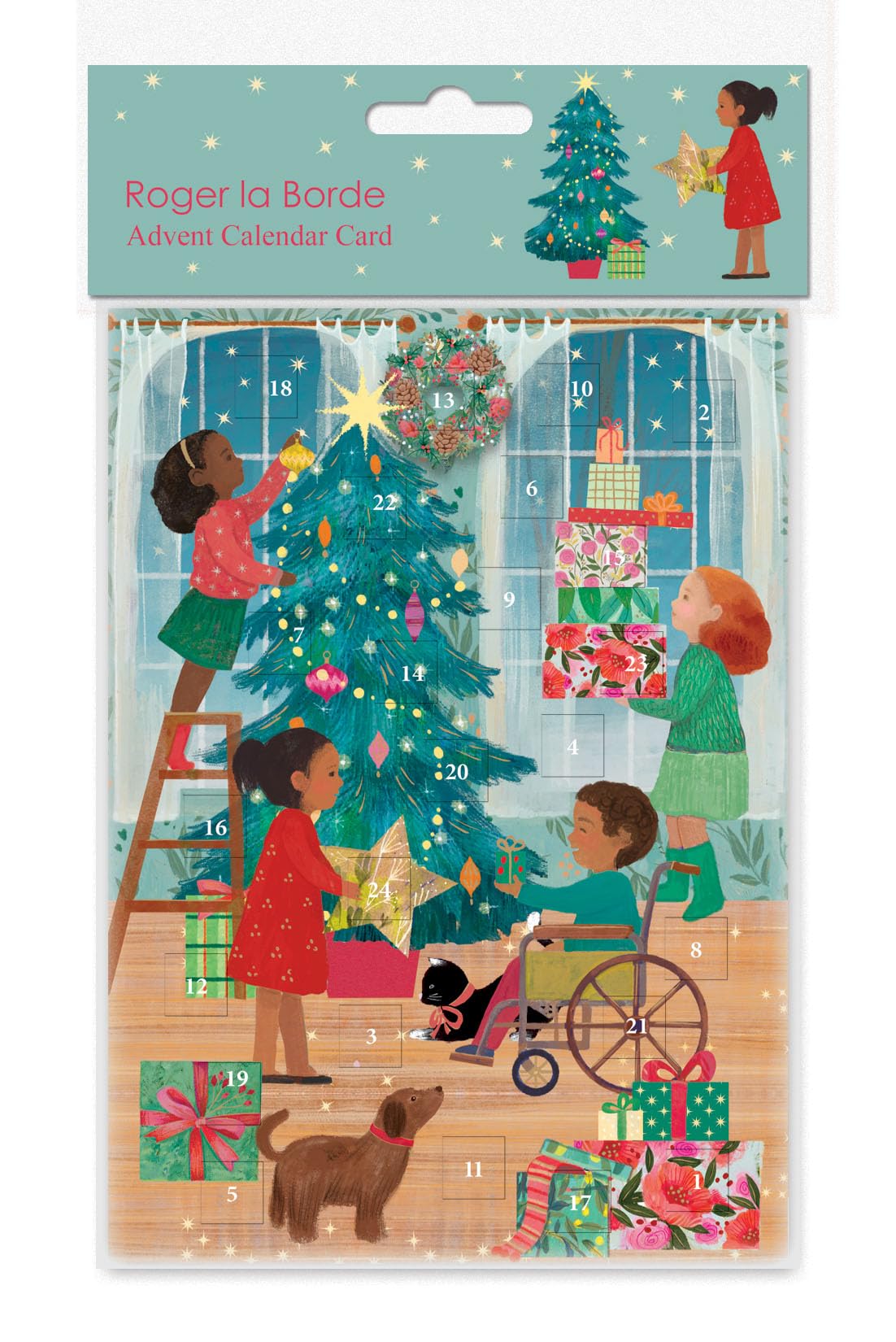 Roger la Borde - Children at Christmas - Calendar Greeting Card - ACC099, Multicoloured