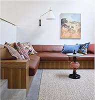 Vista 6 de Mesa pequeña con combinación creativa, mesa auxiliar movible redonda de esquina con diseño moderno de sofá pequeño, color café, colorido confitado