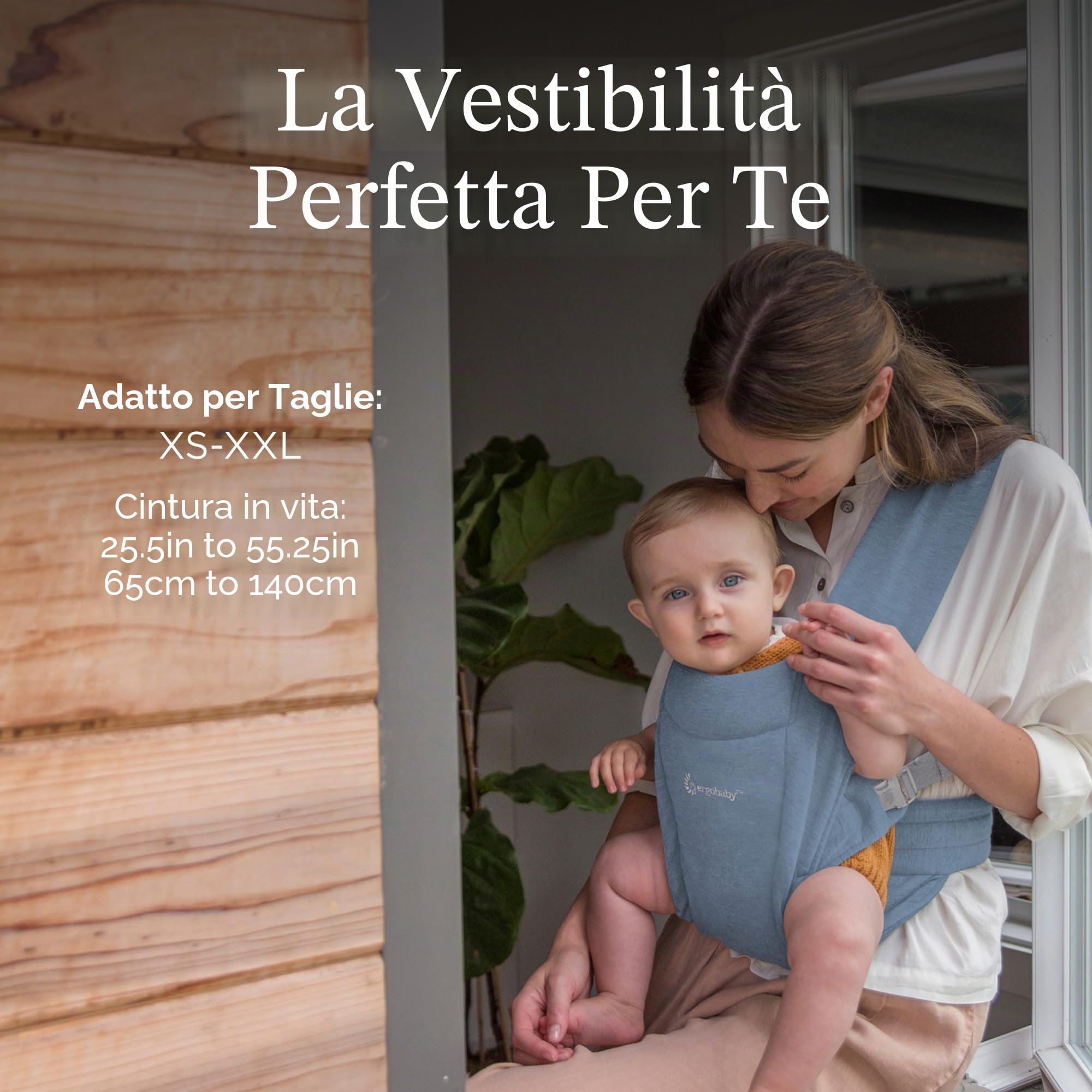 Ergobaby Embrac, marsupio per neonati, 3,2-11,3 kg, colore: Blu Oxford