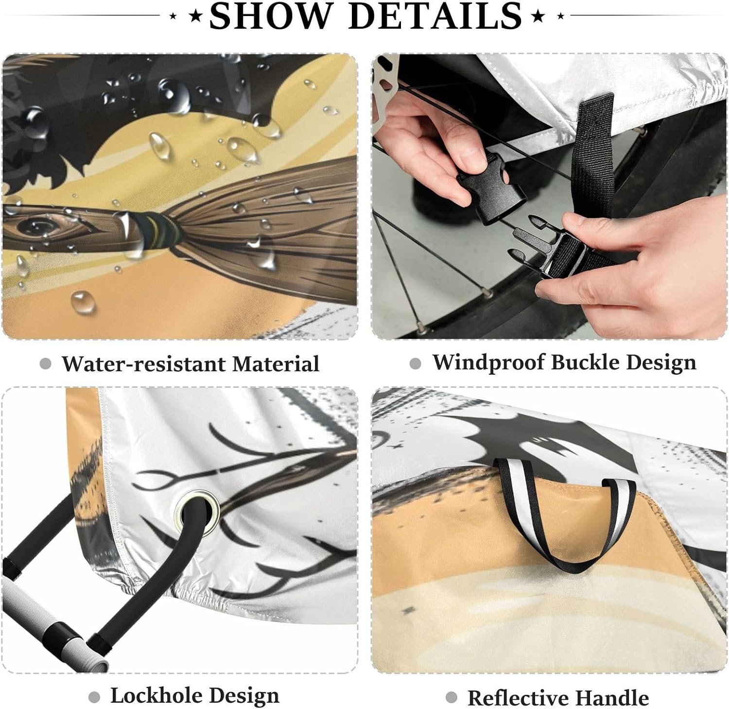 ALAZA Witch Owl Halloween Bike Cover Waterproof Outdoor Ebike Bicycle Covers Tarp Protection for 1/2 Bikes, Sun UV Dust Wind Proof