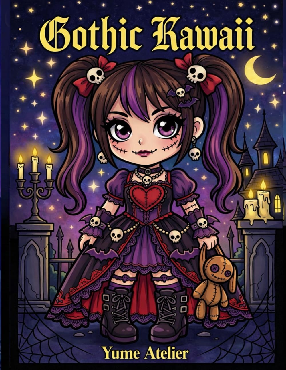 Gothic Kawaii Coloring Book for Adults: Cute & Dark Fantasy Characters
