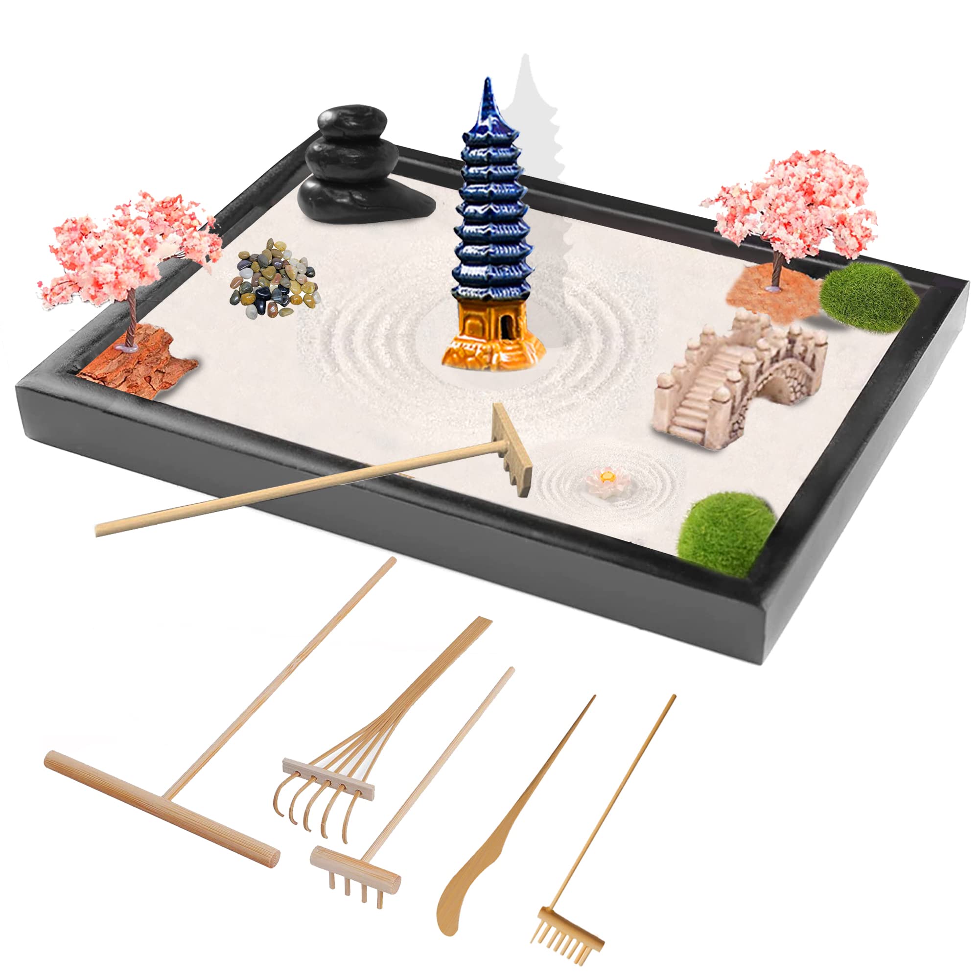 Buy Zen Garden Kit 28 x 20cm(11x8 inch) Large Japanese Zen Sand Rock