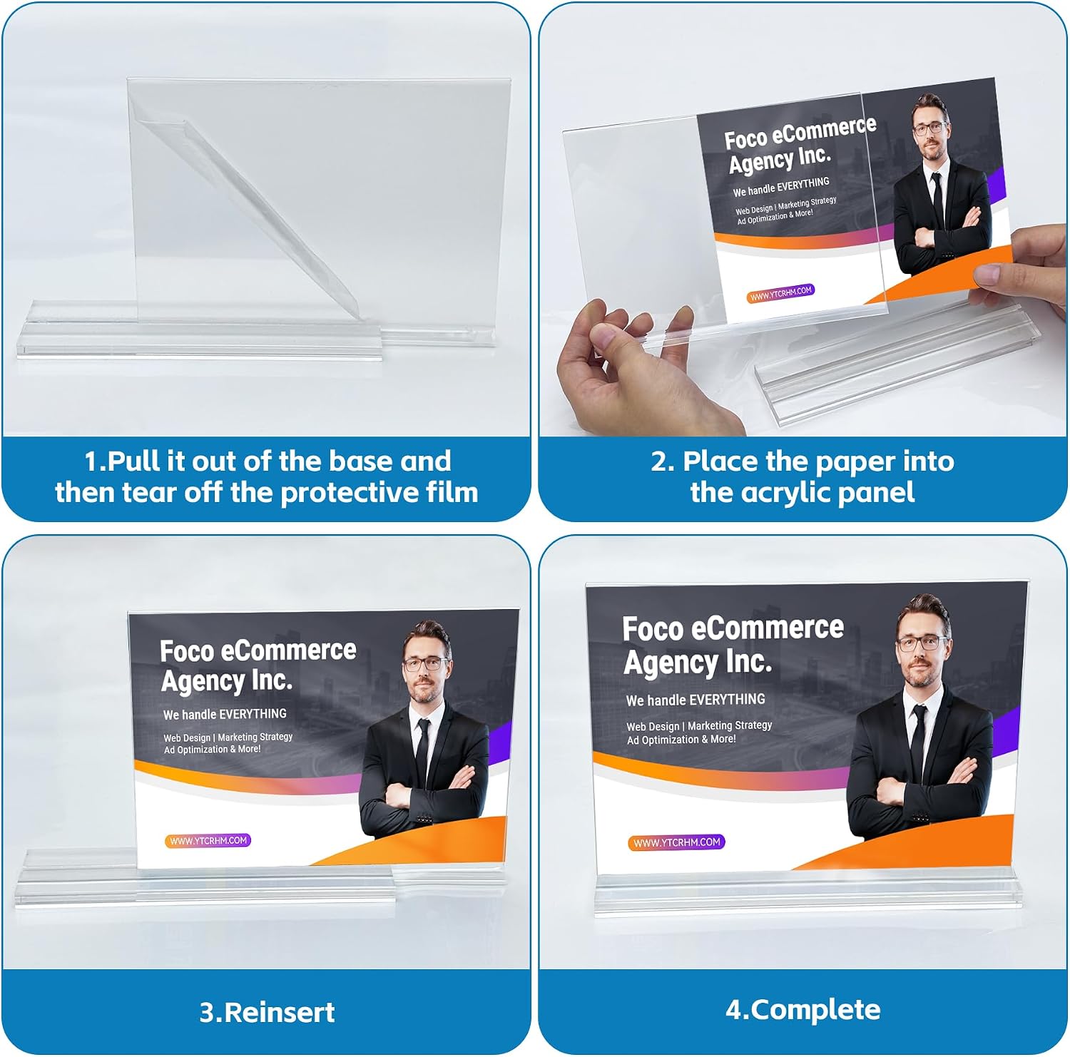 Condition photo showing New/Like New for acrylic sign holder 7x5 horizontal, 10 pack double sided clear table menu display,table top picture frame plastic stand, suitable for restaurants, office, store, fair horizontal 10 pack 7x5''