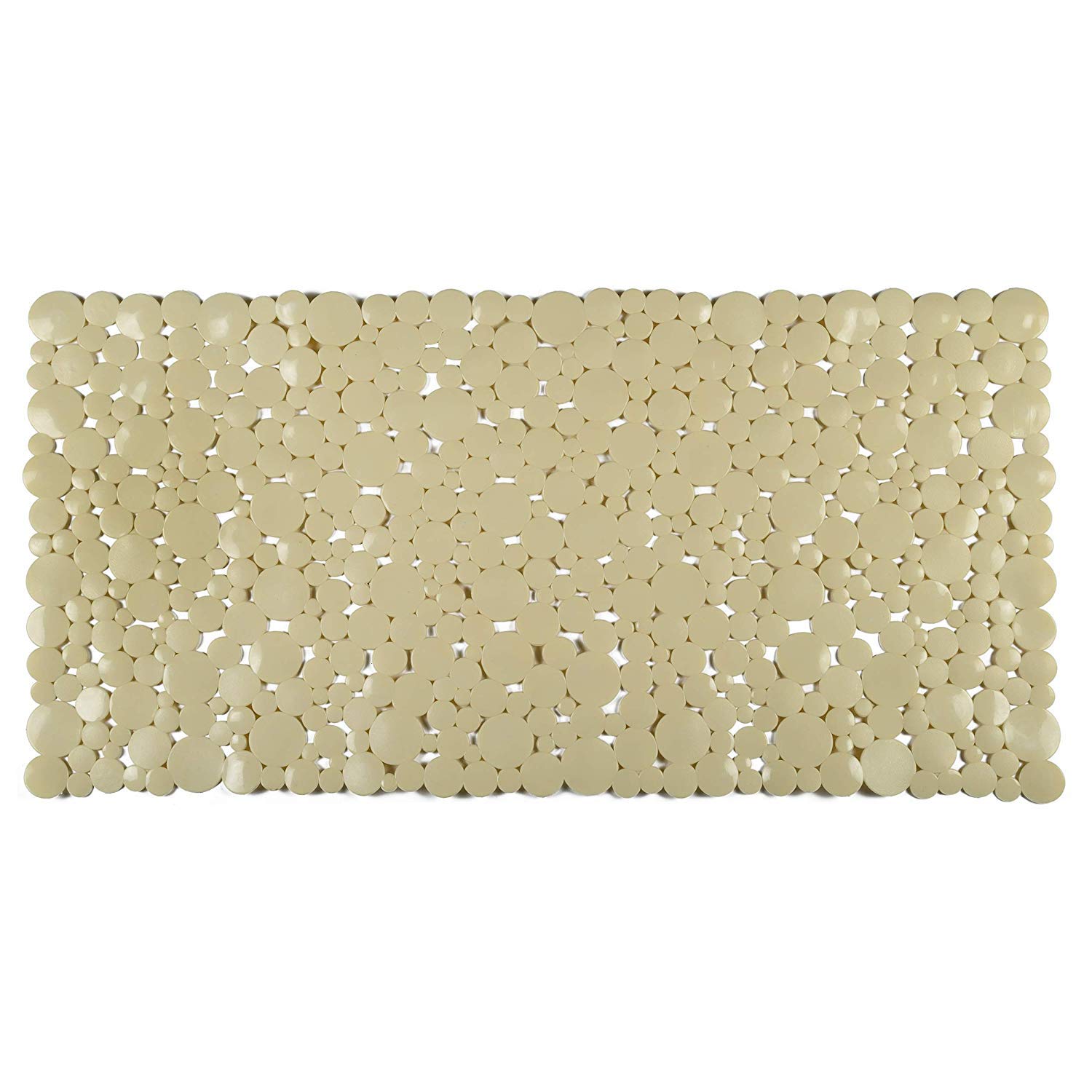 BLEQYS ® Multipurpose Silicone Non Slip Bath Mat for Shower Spa - Indoor Outdoor Use (Cream , 80 x 40 cm )
