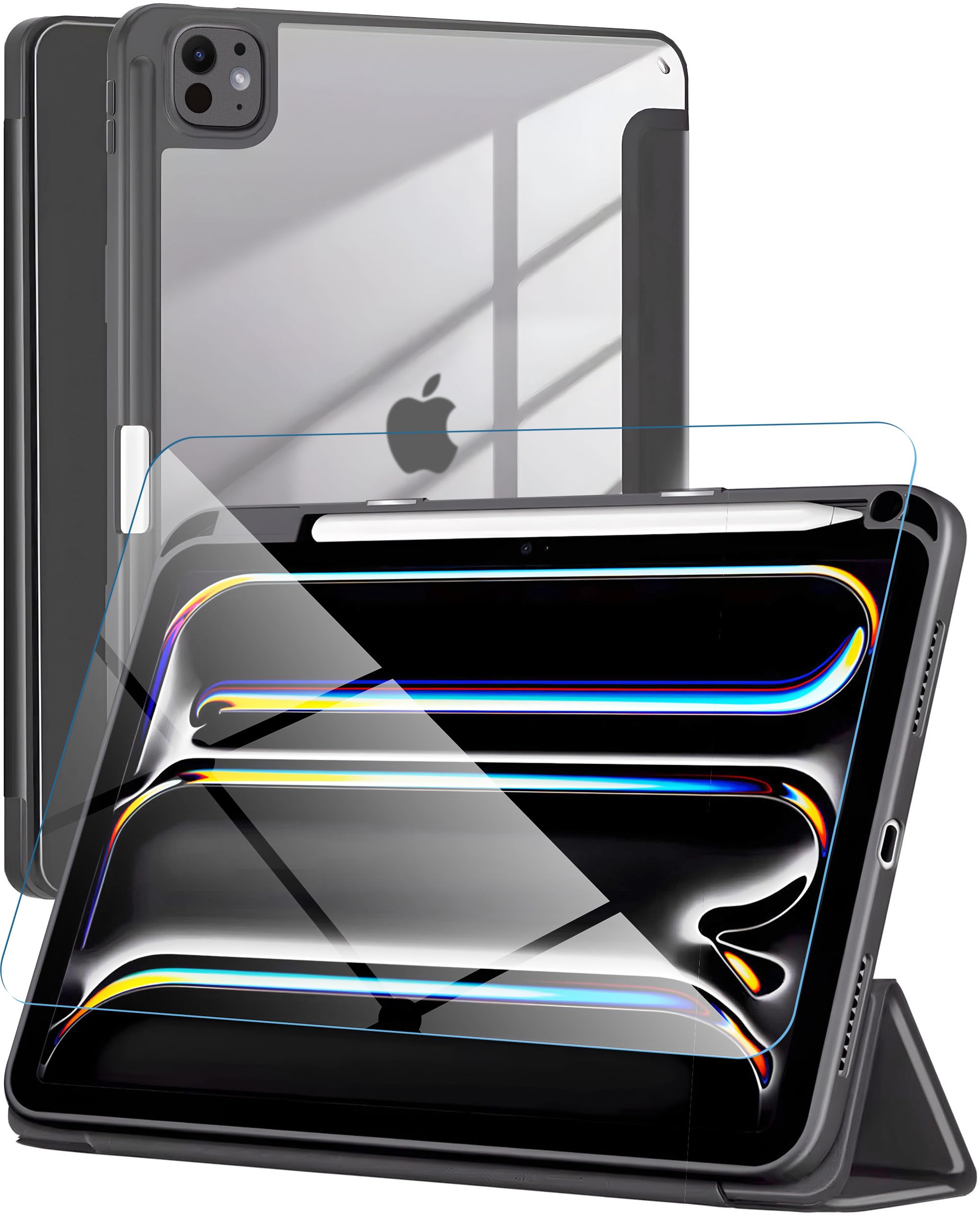 eller santé® 2IN1 Combo Back Flip Stand Cover Case + Tempered Glass for iPad Pro 13 inch (M4) 360 Degree Pencil Holder Free-Angle Viewing with Adjustable Stand Auto Wake/Sleep- Grey (B0DCK382J5) Amazon Price History, Amazon Price Tracker