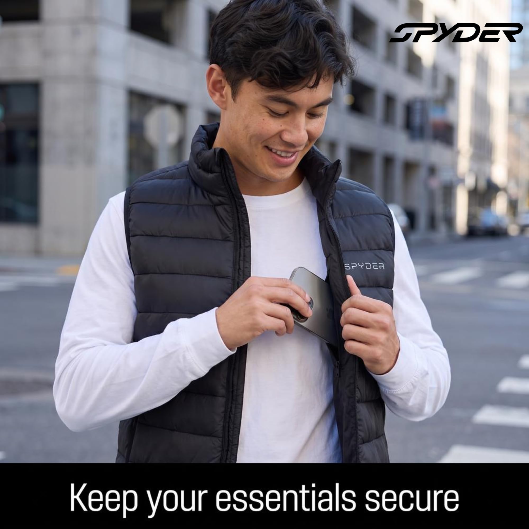 Spyder Herren Spyder Puffer Vest For Men – Lightweight Quilted Outdoor Vest With Pockets, Puffer Vest Jacket For Men Windbreaker-Jacken