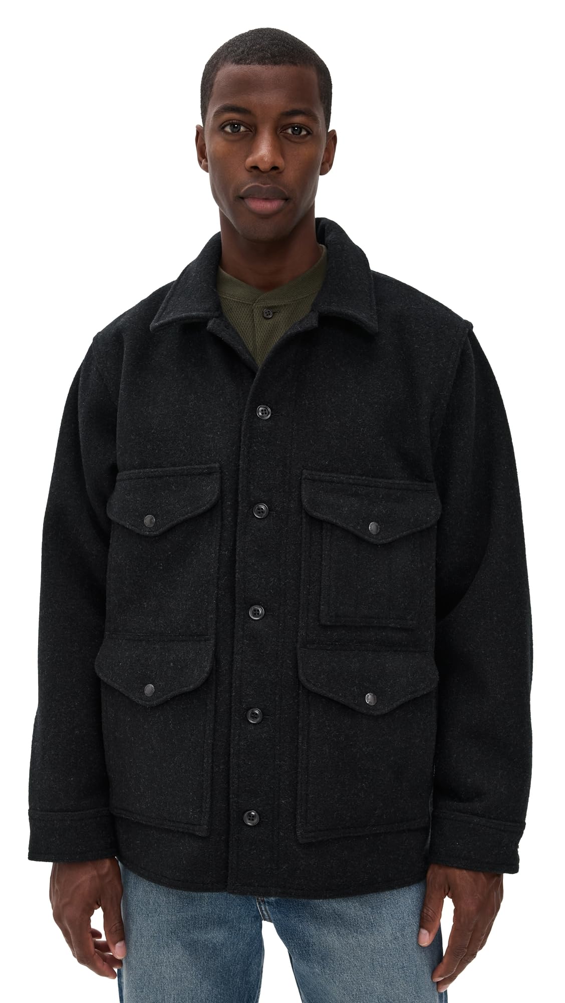 Filson Men's Mackinaw Cruiser Coat, Charcoal, X-Large : Amazon.com