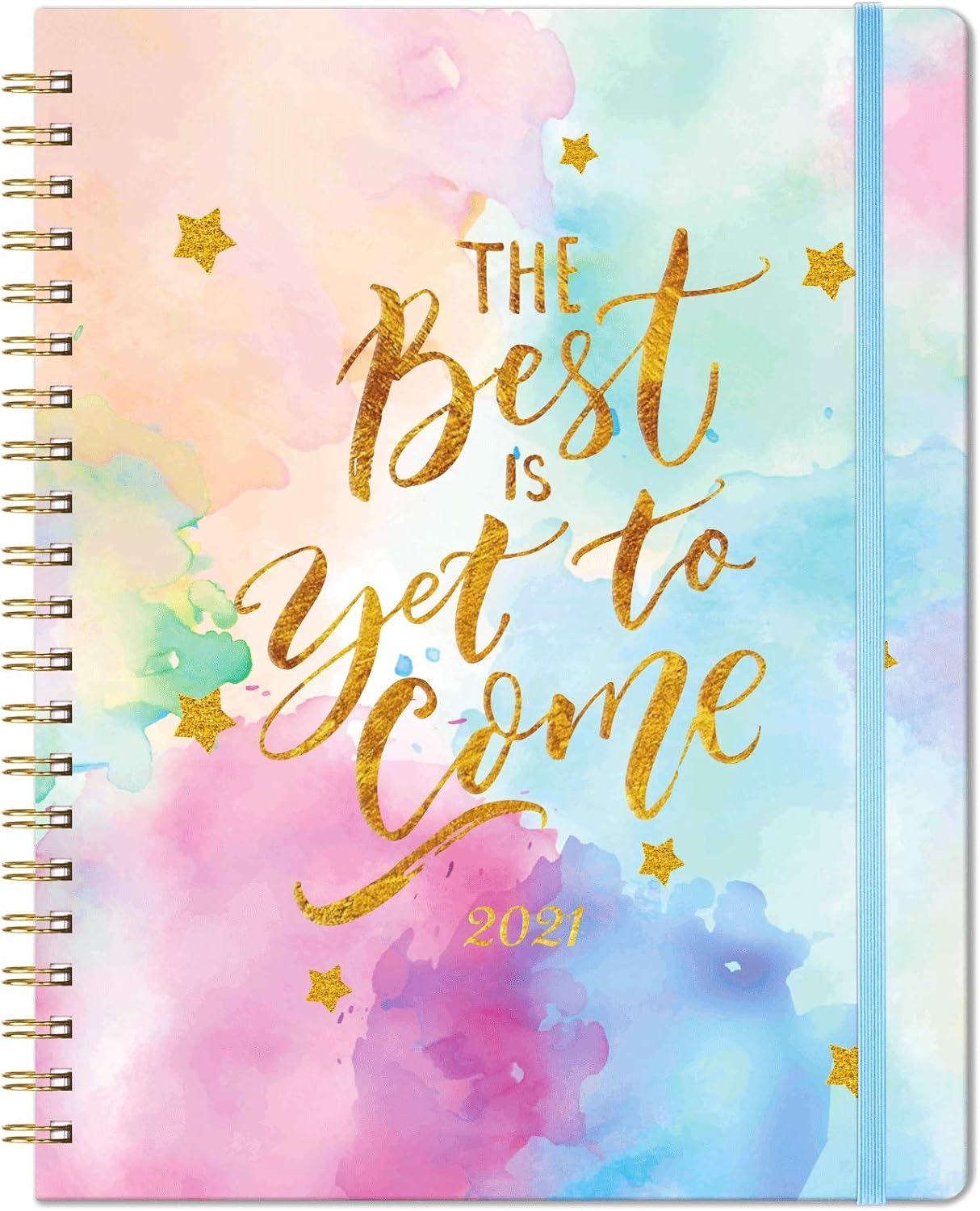 2021 Weekly & Monthly Planner, Thick Paper with Colorful Tabs - 8.9" x 11.3", Twin-Wire Binding with 11 Notes Pages + Two-Side Inner Pocket