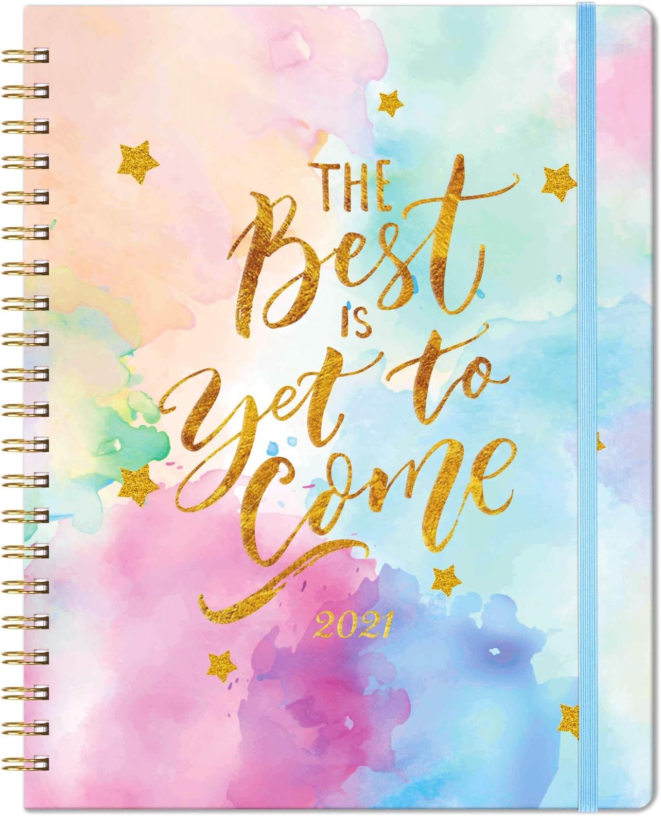 2021 Weekly & Monthly Planner, Thick Paper with Colorful Tabs - 8.9" x 11.3", Twin-Wire Binding with 11 Notes Pages + Two-Side Inner Pocket