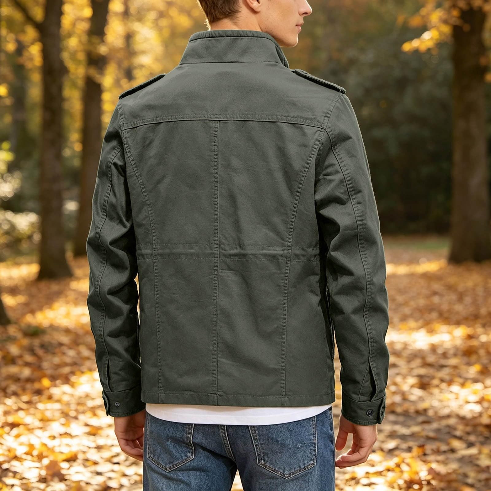 Chaqueta informal para hombre, color liso, para deportes al aire libre, man