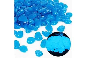 Oubest Fish Tank Glow Rocks, 100 pcs Blue Luminous Pebbles for Aquarium Garden Decorations