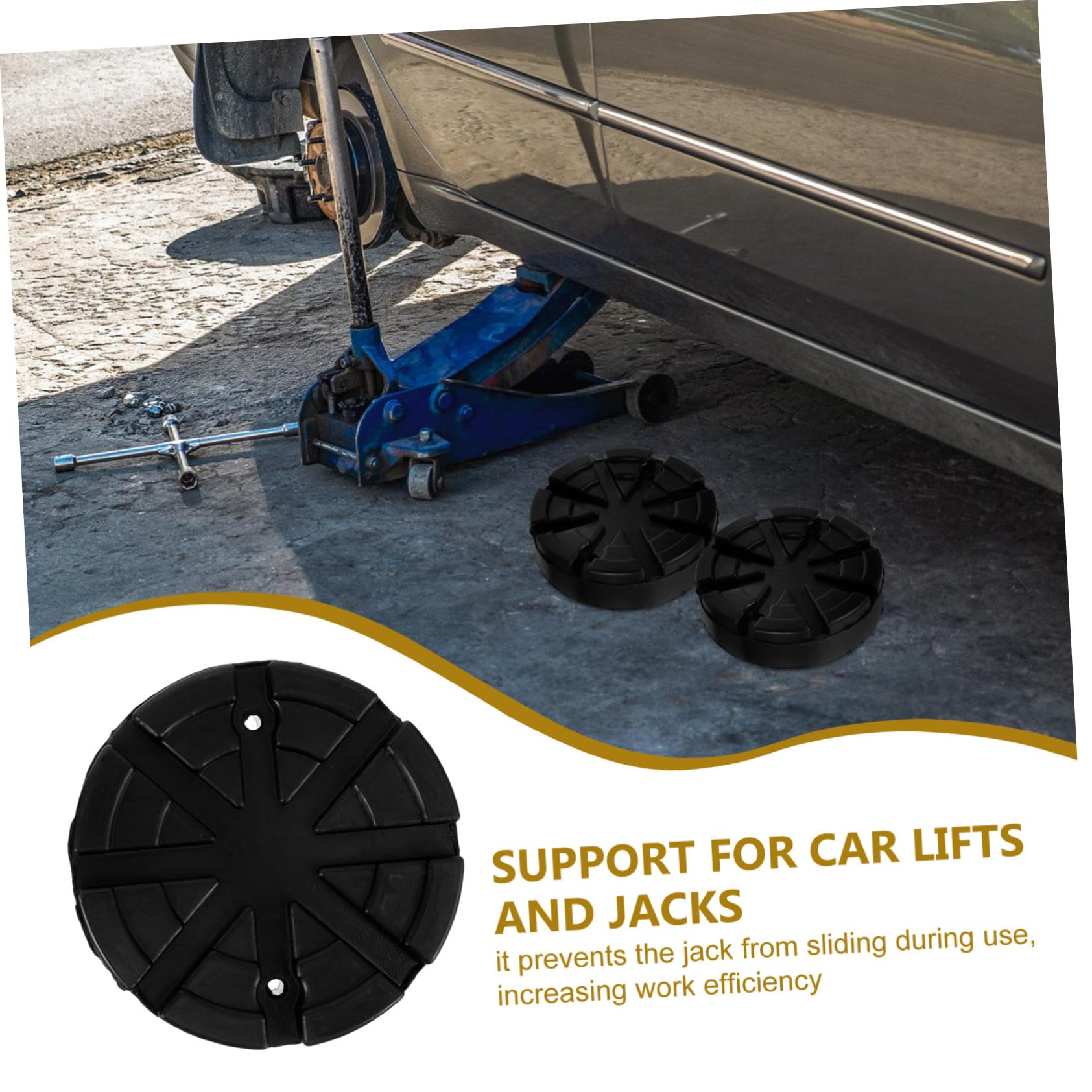 Hemobllo 2 pezzi Tappetini in Gomma per Cric Auto Pad di Supporto Antiscivolo per Cavalletti e Martinetti Idraulici Facili da Installare e Compatibili con Vari Sollevatori