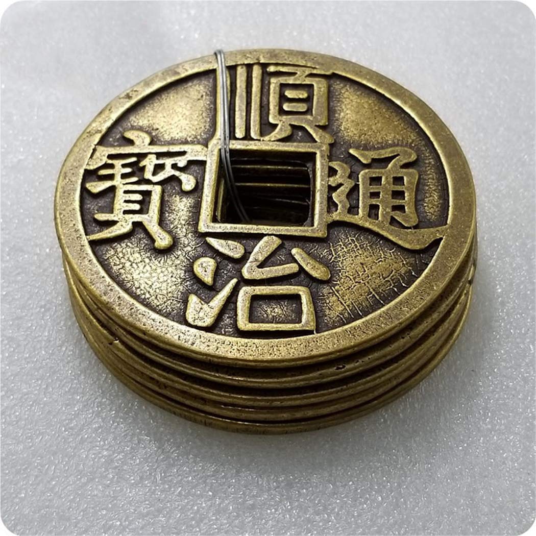 Copia de 3,4 pulgadas El emperador de la dinastía Qing Moneda antigua 5 piezas un conjunto de monedas del Este de cobre en efectivo Lucky Coin Hobo Replica Colección de monedas
