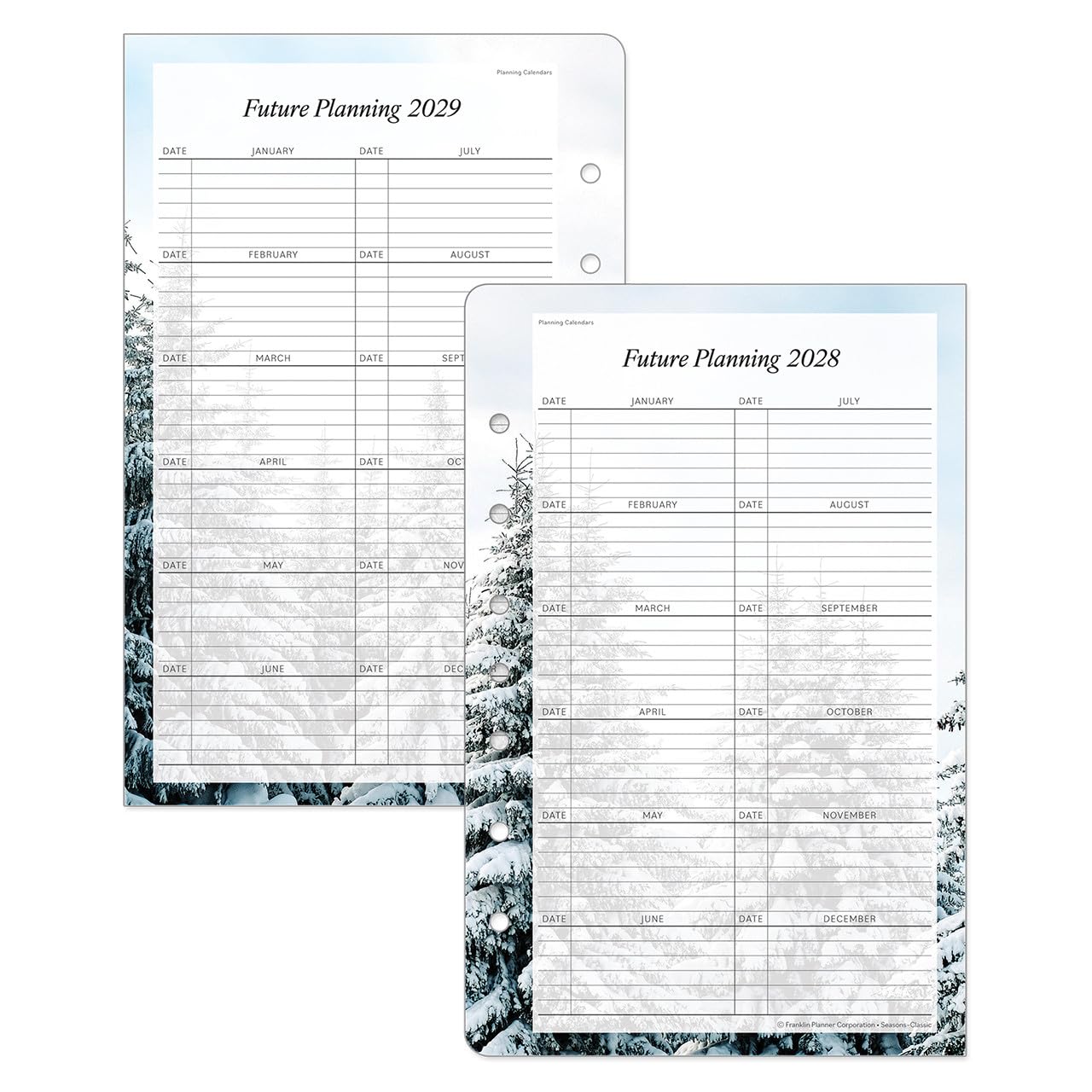 FranklinCovey - Ricarica per agenda con rilegatura ad anelli, due pagine al giorno (Classic, da luglio 2026 a giugno 2027)