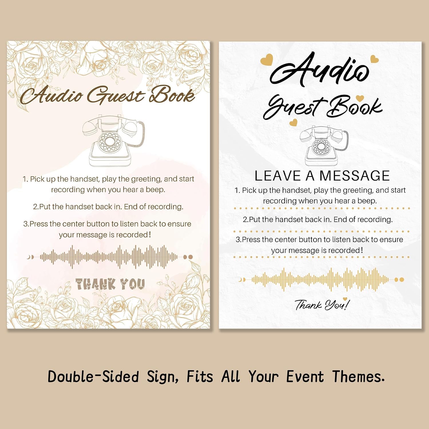 Libro degli ospiti audio per matrimonio (bianco + segno)