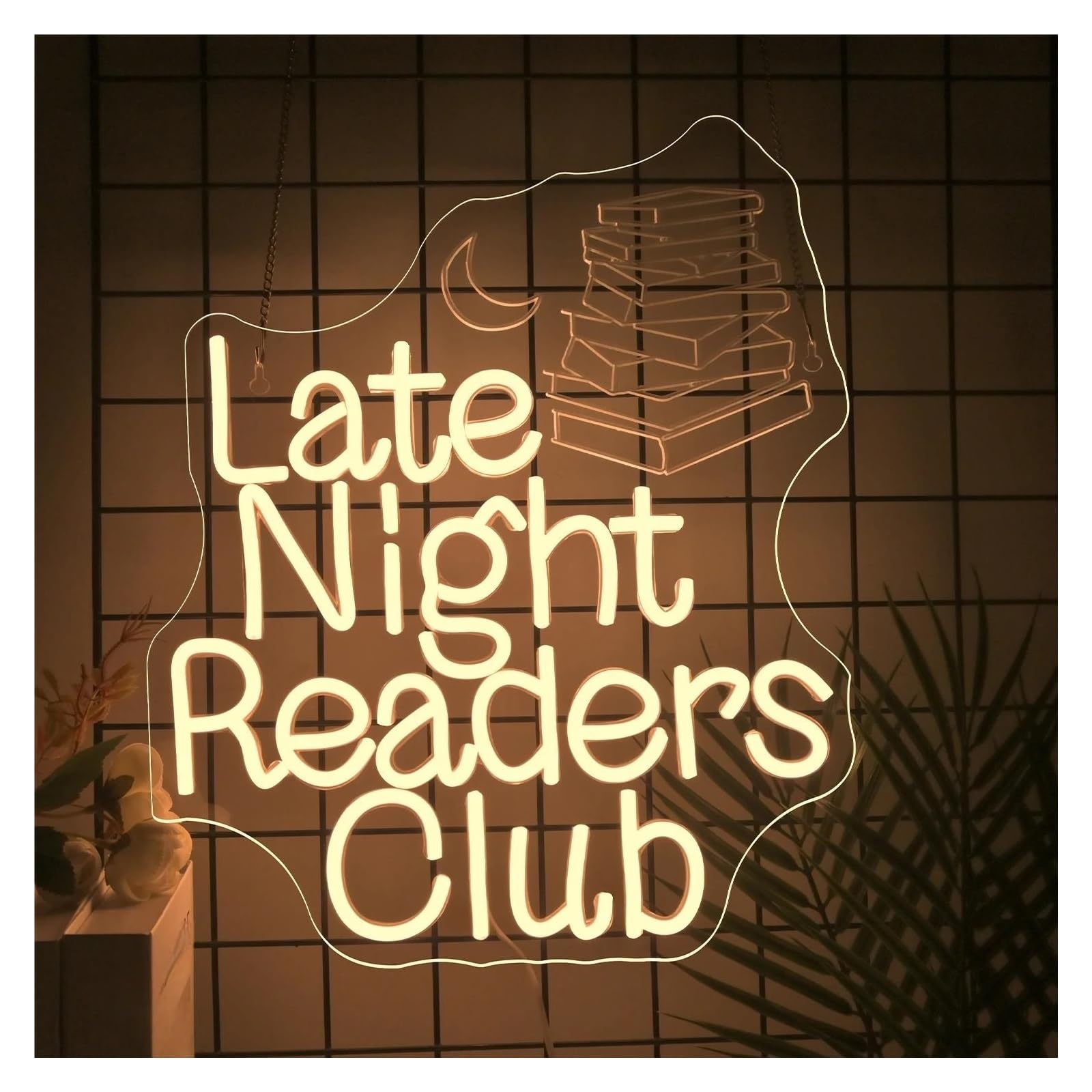 Scritta luminosa Insegna Al Neon Late Night Readers Club Per Camera Da Letto, Libreria, Club Per Amanti Dei Libri, Decorazione Da Parete Con Luce Dimmerabile 32cmx38cm