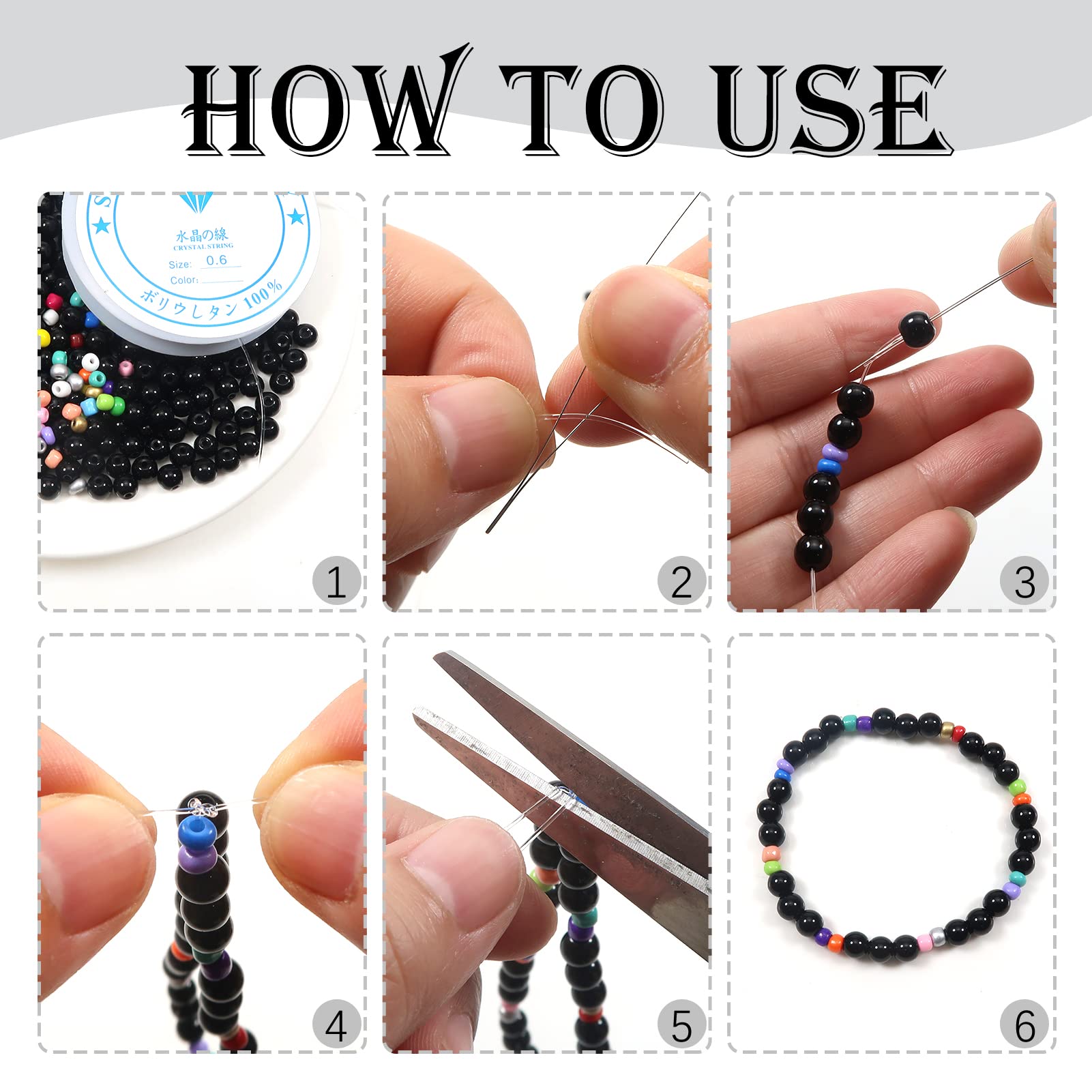 TOAOB 1160pcs Black Pearl Beads for Jewelry Making 3mm to 12mm Plastic Pearl Beads Loose Round Faux Pearl Beads with Holes for DIY Crafts Earring Choker Necklace Bracelet Making - Image 4