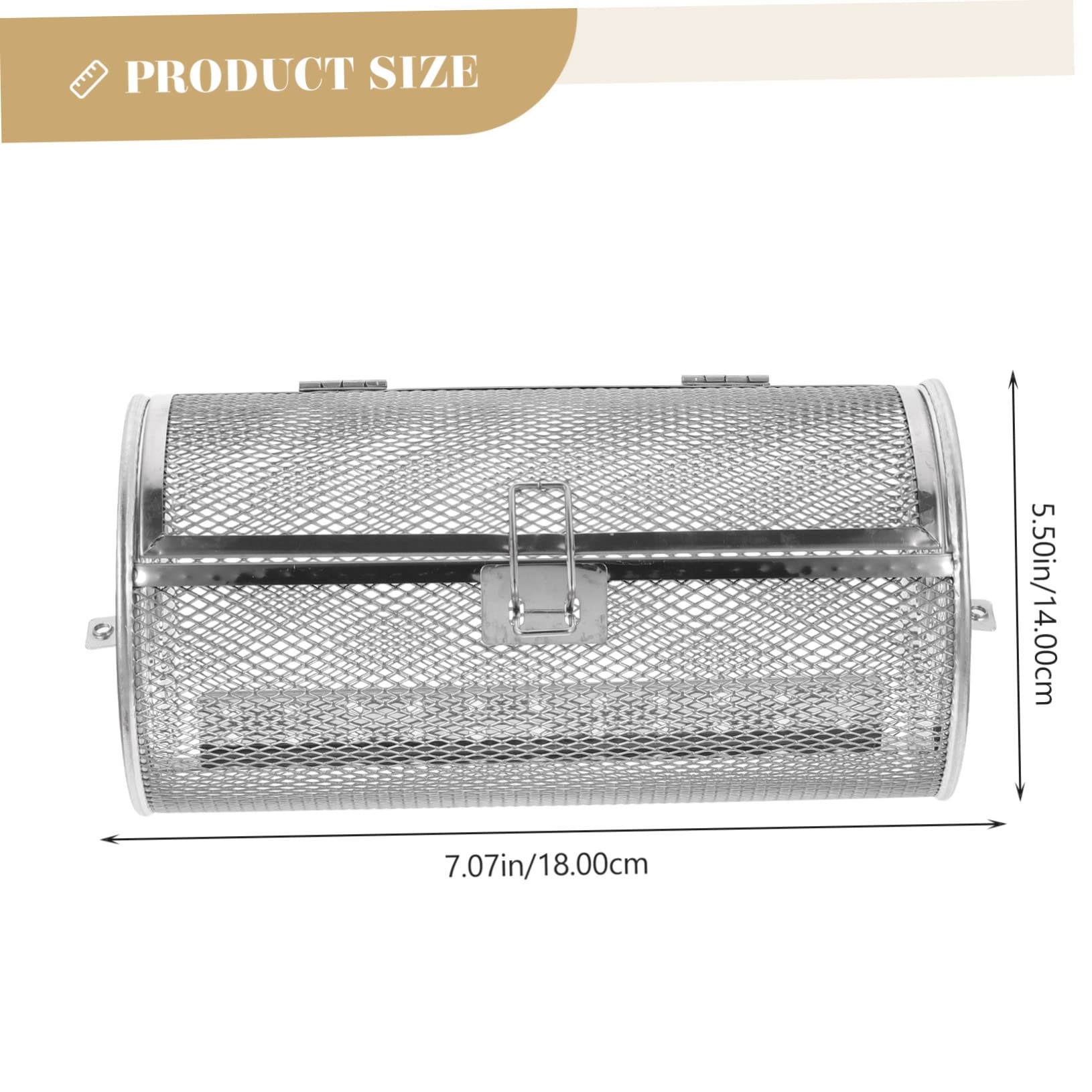 Jaula para Asar de Acero Inoxidable Giratoria Plateada | Uso Amplio para Espárragos y Cebollas, Apta para Restaurante y Reuniones Familiares, Acabado en Acero Inoxidable