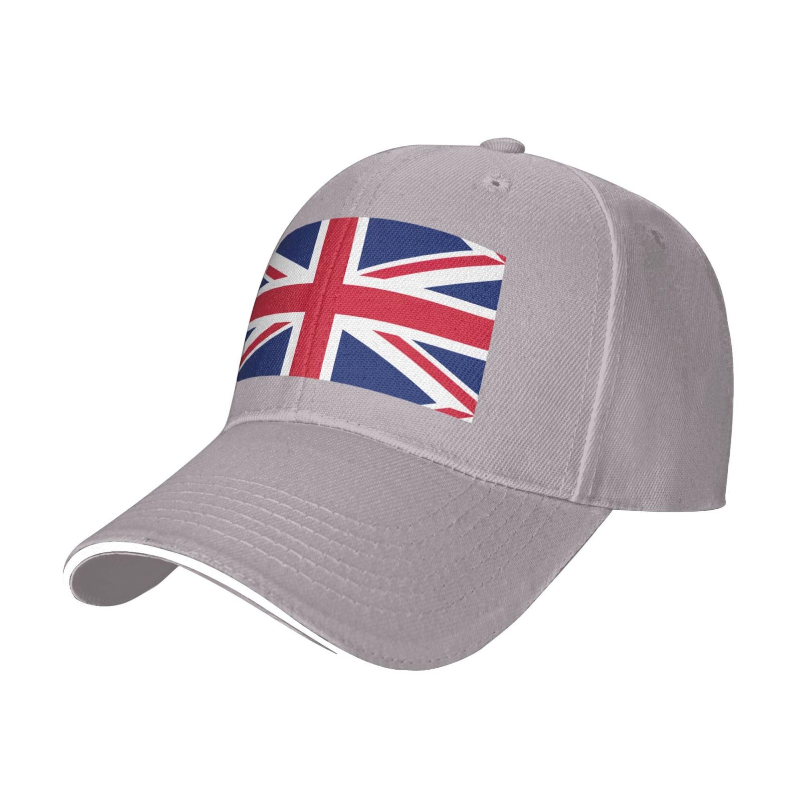 SABFWF British Flag Print Stylish Men's Baseball Cap,Perfect Accessories for Golf and Outdoor Activities Gray