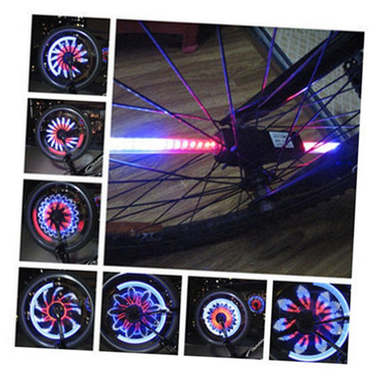 BESPORTBLE Luce della Ruota LED per Bicicletta Luci dei Raggi Super Luminose Impermeabili Batteria Batteria Non Inclusa Composta da Lampadine LED