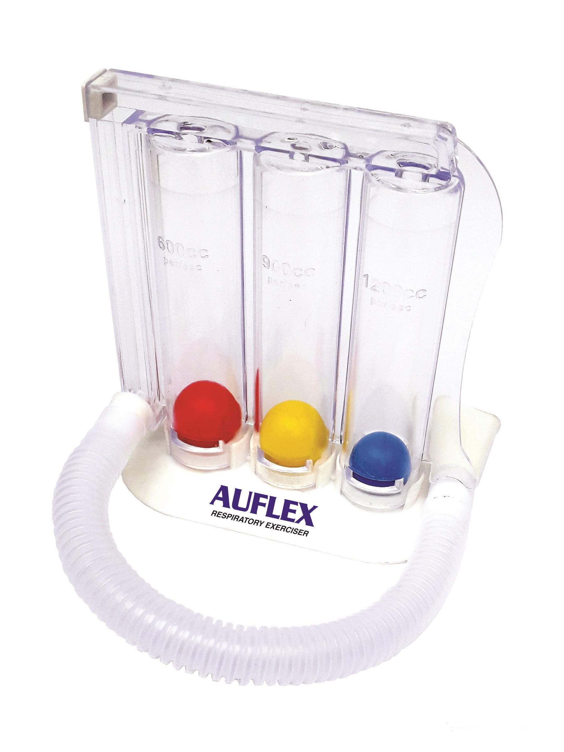 AuFlex Deep Breathing Lung Exerciser 3-Chamber Incentive Spirometer for Lungs, Respiratory Exerciser, Lung Exercise Device (600 Cc/Sec To 1200 Cc/sec)