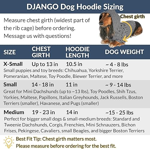 Miniatura 9 de DJANGO Sudadera con capucha para perro y suéter súper suave y elástico con cintura elástica y portal de correa (S, rojo)