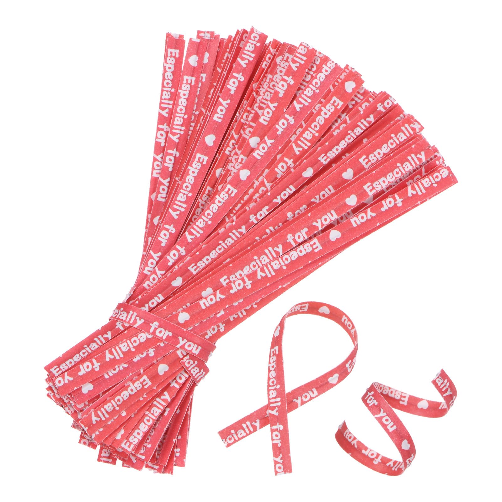 M METERXITY 700Pack Kraft Paper Twist Ties, 9cm Paper Twists Tie for Christmas/Party Decoration/Gift Wrapping/Bread/Cake/Pops Candy/Bakery Bags, Reusable Colored Twisty-Ties [Red/White]