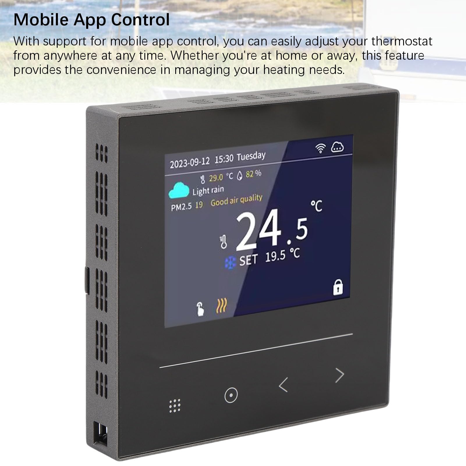 Generic Termostato Inteligente con Pantalla LCD, Control WiFi, Controlador de Temperatura de Alta Precisión para Uso Doméstico Conveniente, 1 Pieza, ABS
