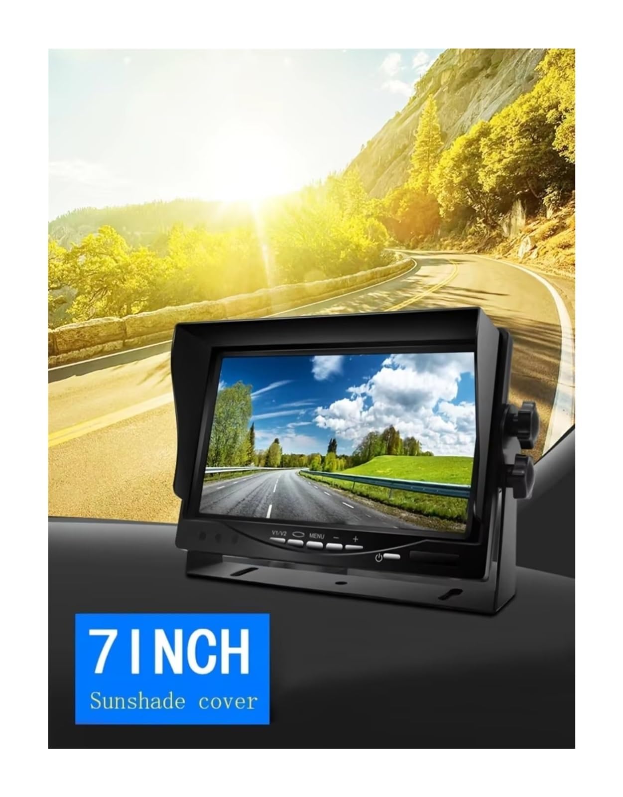 Kit Caméra Recul Filaire avec Écran TFT HD 7 Pouces Haute Résistance Vision Nocturne Grâce 12 LED Infrarouges Voitures Camions Idéal Caméra De Recul Étanche