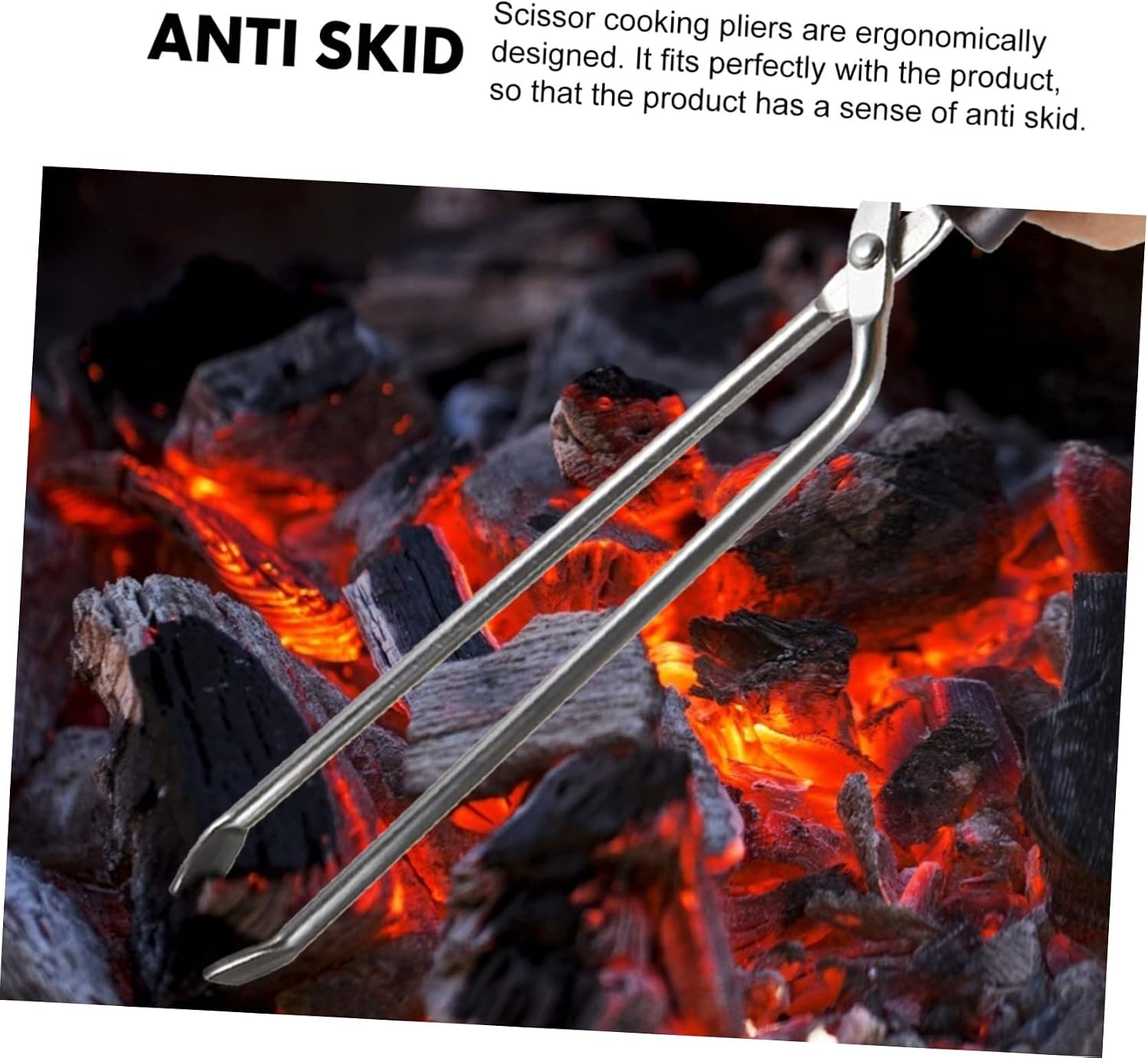 Mipcase Heavy Duty Grill Tongs Long Bbq Clamp Charcoal Clip Barbecue Fire Tong for Versatile Outdoor Use