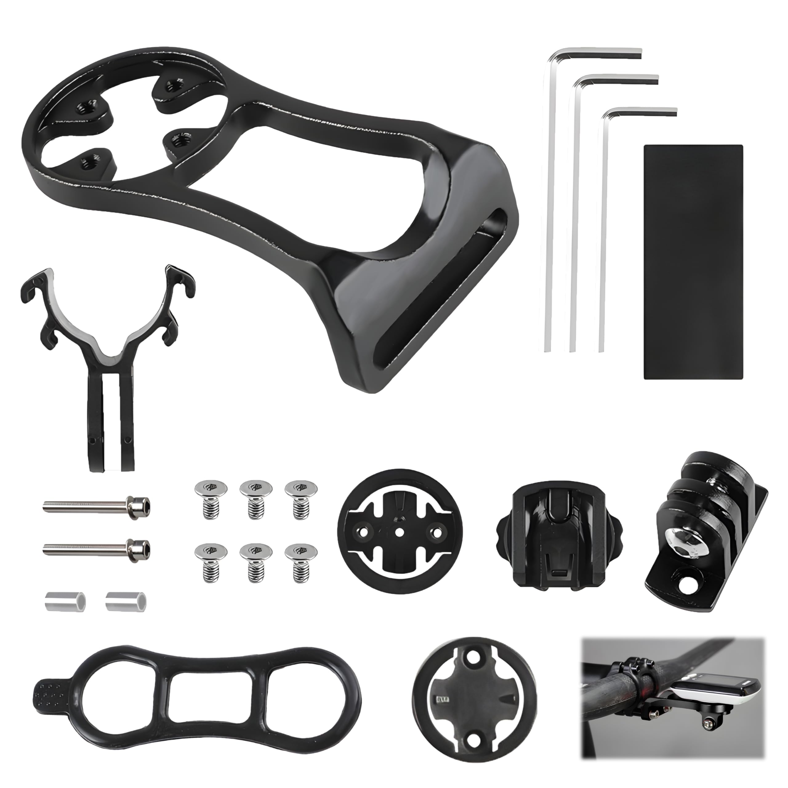 Uchwyt rowerowy, uchwyt na komputer rowerowy, kompatybilny z Garmin/IGPS Bolt Mount uchwyt na kierownicę rowerową FEdge Extended Out przedni uchwyt, regulowany uchwyt Edge, uchwyt na mostek (czarny)