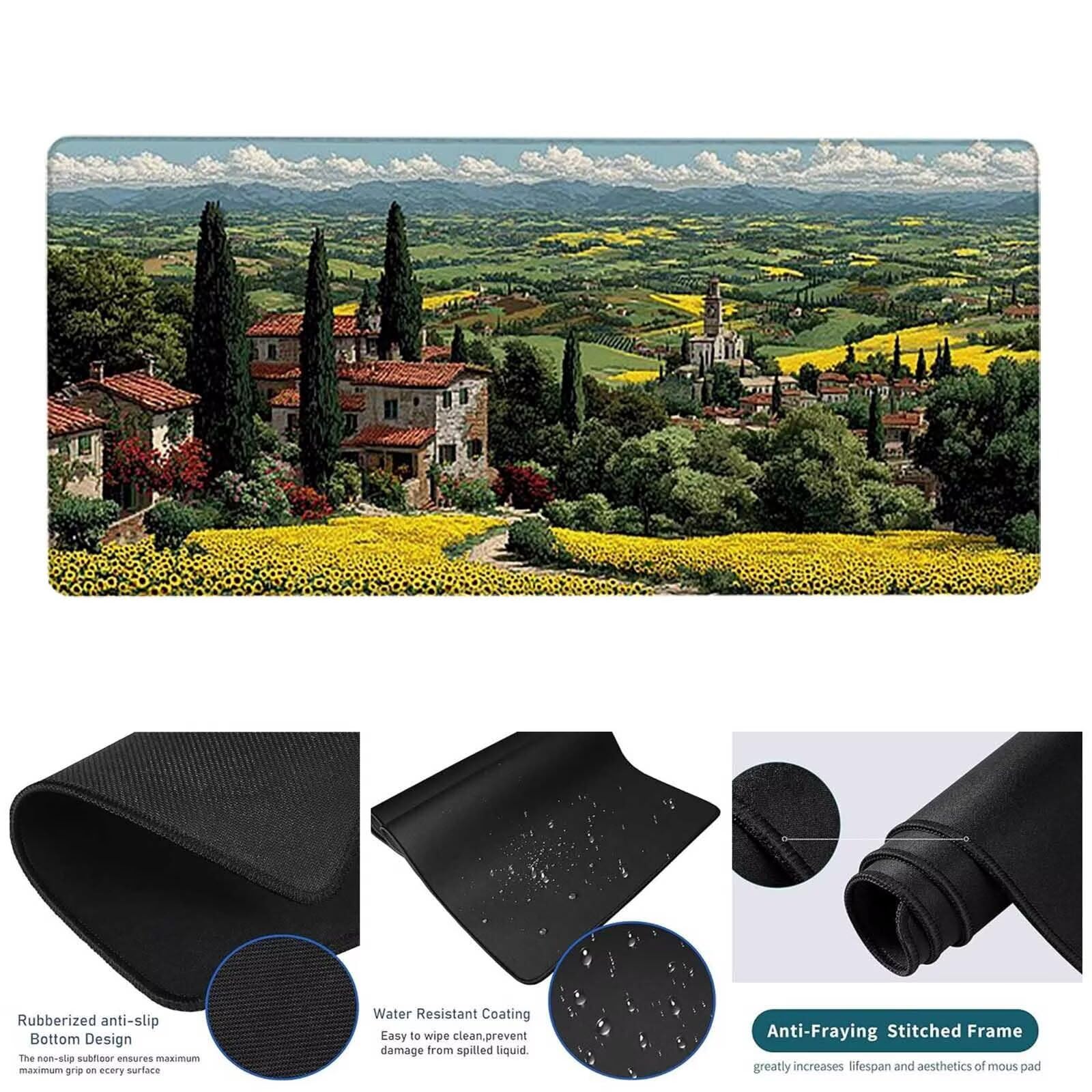 Zielona podkładka pod mysz do gier, duża podkładka pod mysz XXL 1200 x 600 x 3 mm, podkładka pod mysz krajobrazową do klawiatury i biura, akcesoria do gier, zmywalna, poprawia precyzję i szybkość dla
