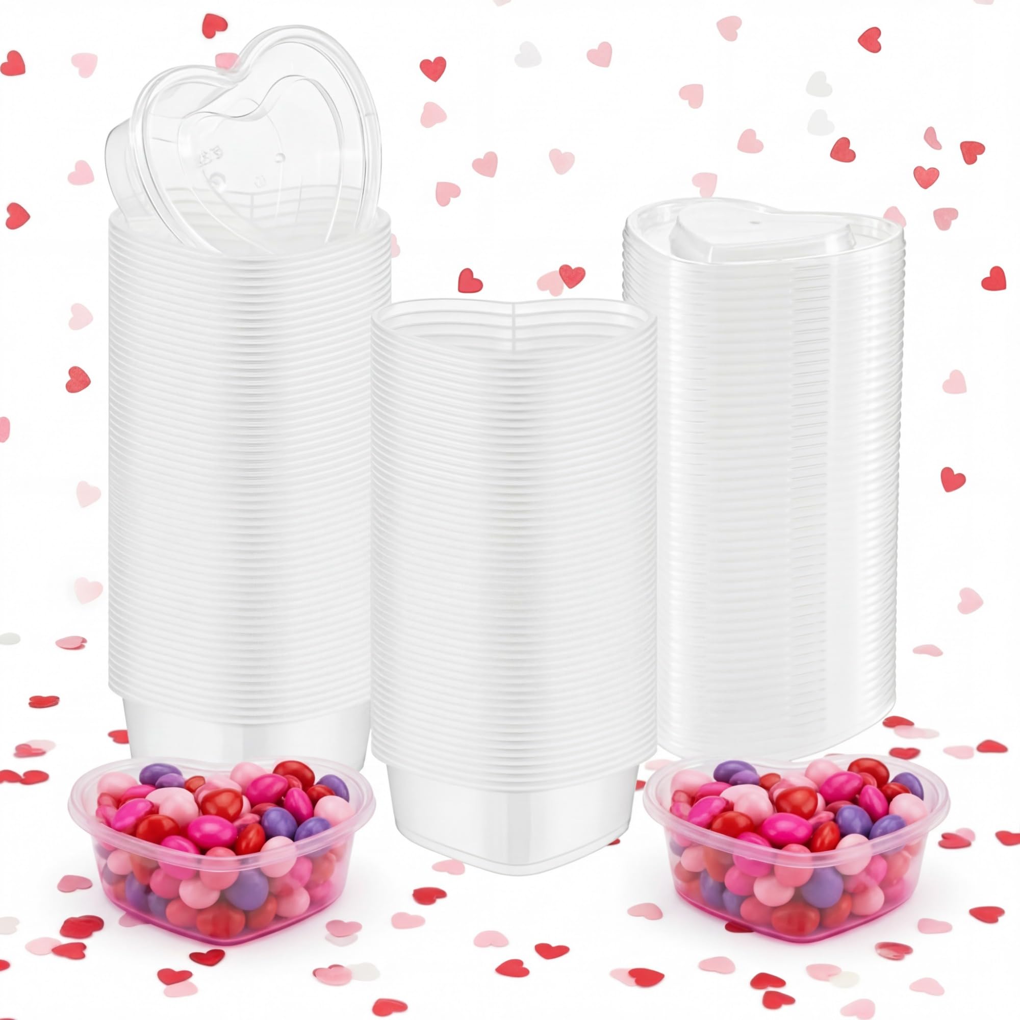 Amazon.com: Yinkin 50 Pcs Heart Shaped Storage Containers 5 oz